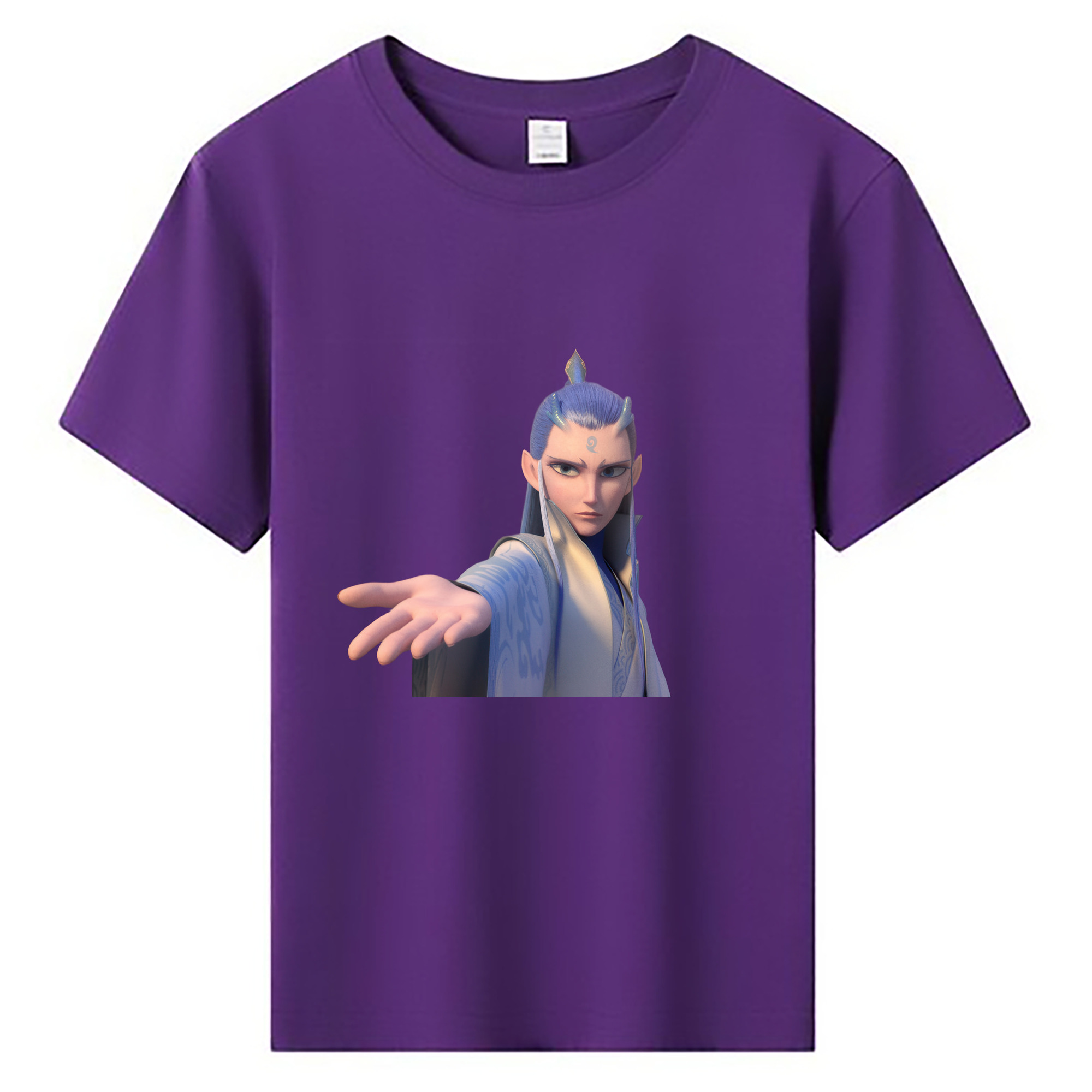 （画像用） Ne Zha 2 ナタ 魔童の大暴れ 綿100％キッズTシャツ（フロントプリント）