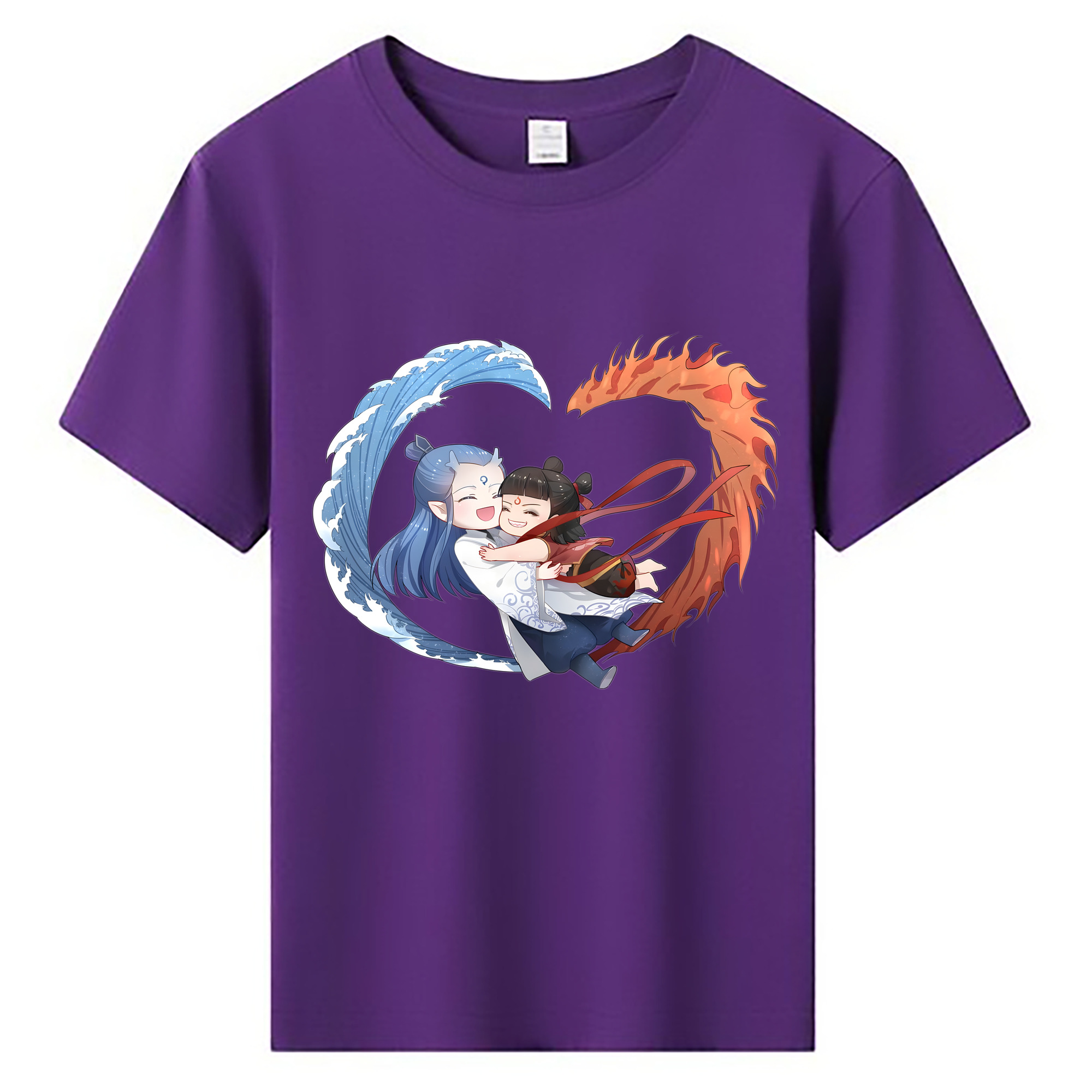 （画像用） Ne Zha 2 ナタ 魔童の大暴れ 綿100％キッズTシャツ（フロントプリント）