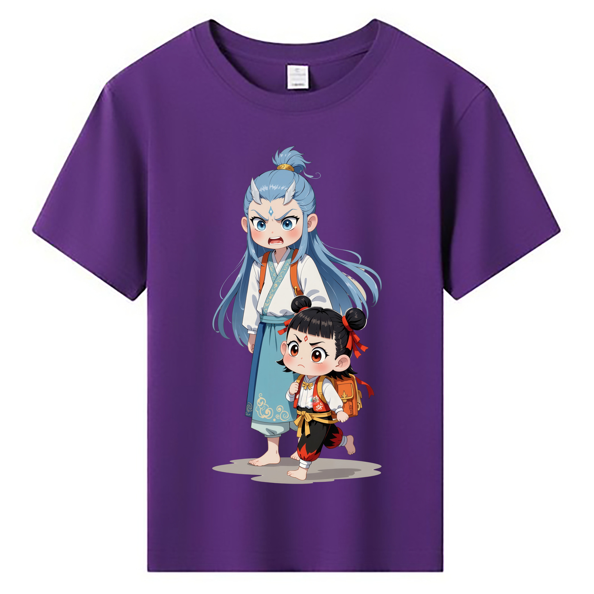 （画像用） Ne Zha 2 ナタ 魔童の大暴れ 綿100％キッズTシャツ（フロントプリント）