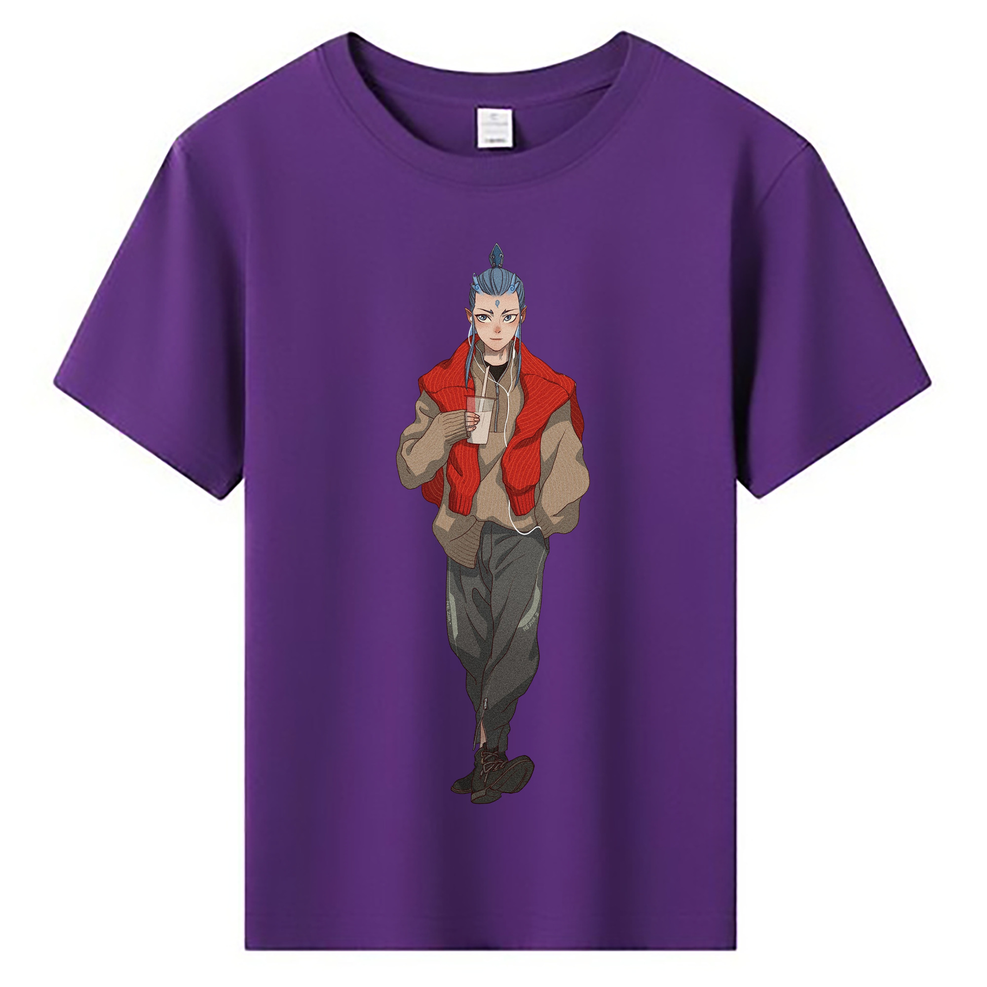（画像用） Ne Zha 2 ナタ 魔童の大暴れ 綿100％キッズTシャツ（フロントプリント）