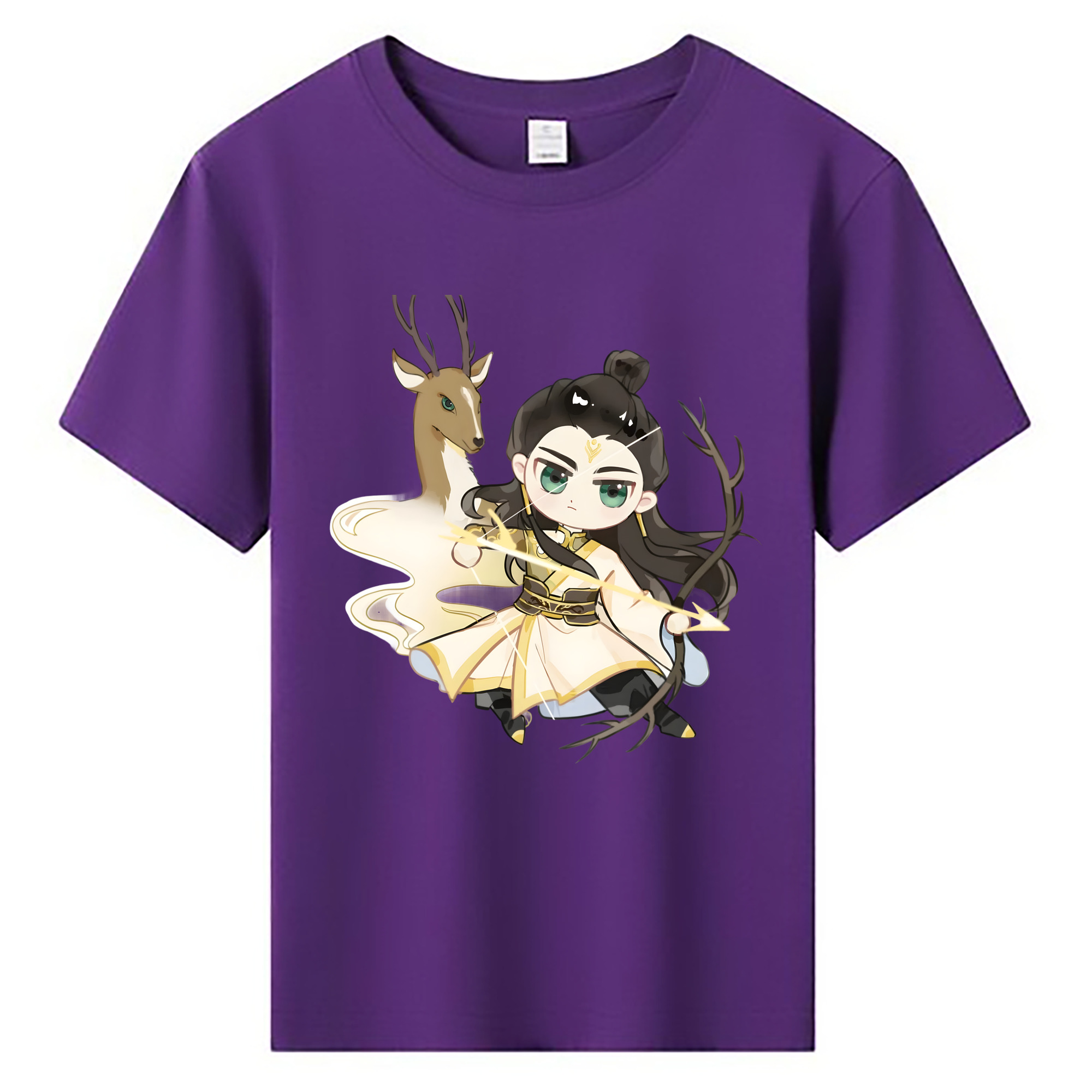 （画像用） Ne Zha 2 ナタ 魔童の大暴れ 綿100％キッズTシャツ（フロントプリント）
