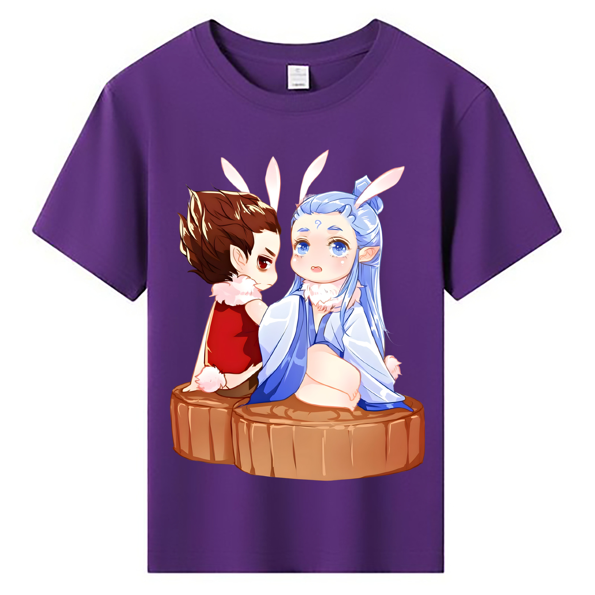 （画像用） Ne Zha 2 ナタ 魔童の大暴れ 綿100％キッズTシャツ（フロントプリント）