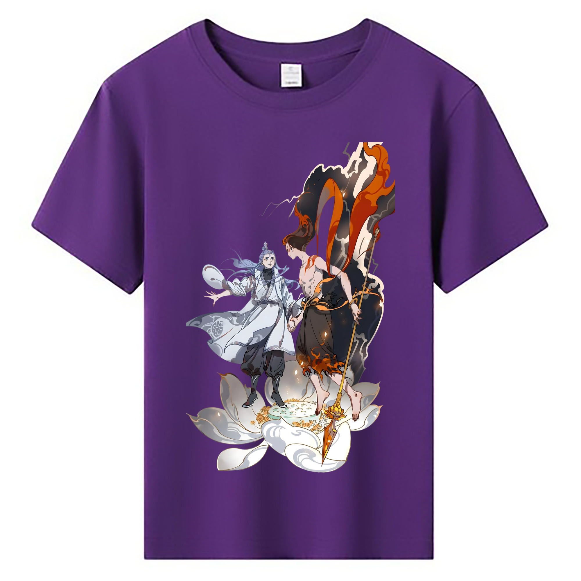 （画像用） Ne Zha 2 ナタ 魔童の大暴れ 綿100％キッズTシャツ（フロントプリント）
