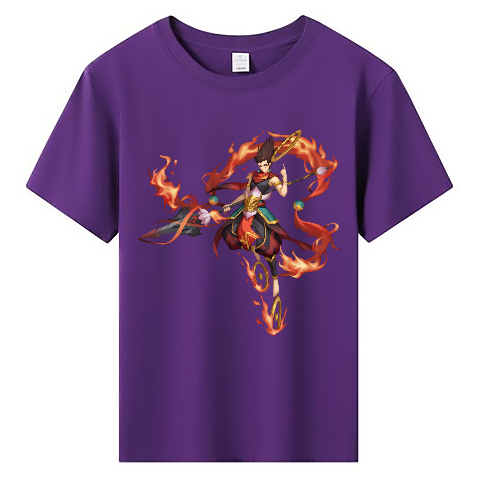 （画像用） Ne Zha 2 ナタ 魔童の大暴れ 綿100％キッズTシャツ（フロントプリント）