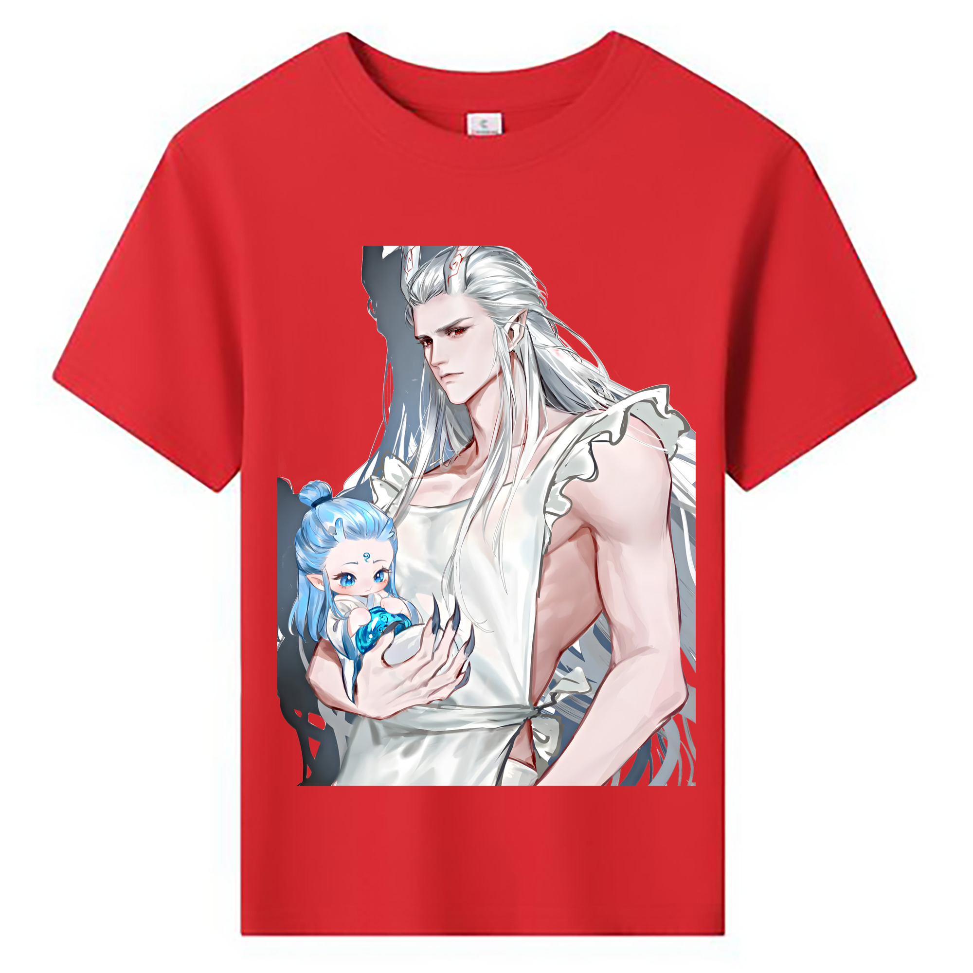 （画像用） Ne Zha 2 ナタ 魔童の大暴れ 綿100％キッズTシャツ（フロントプリント）