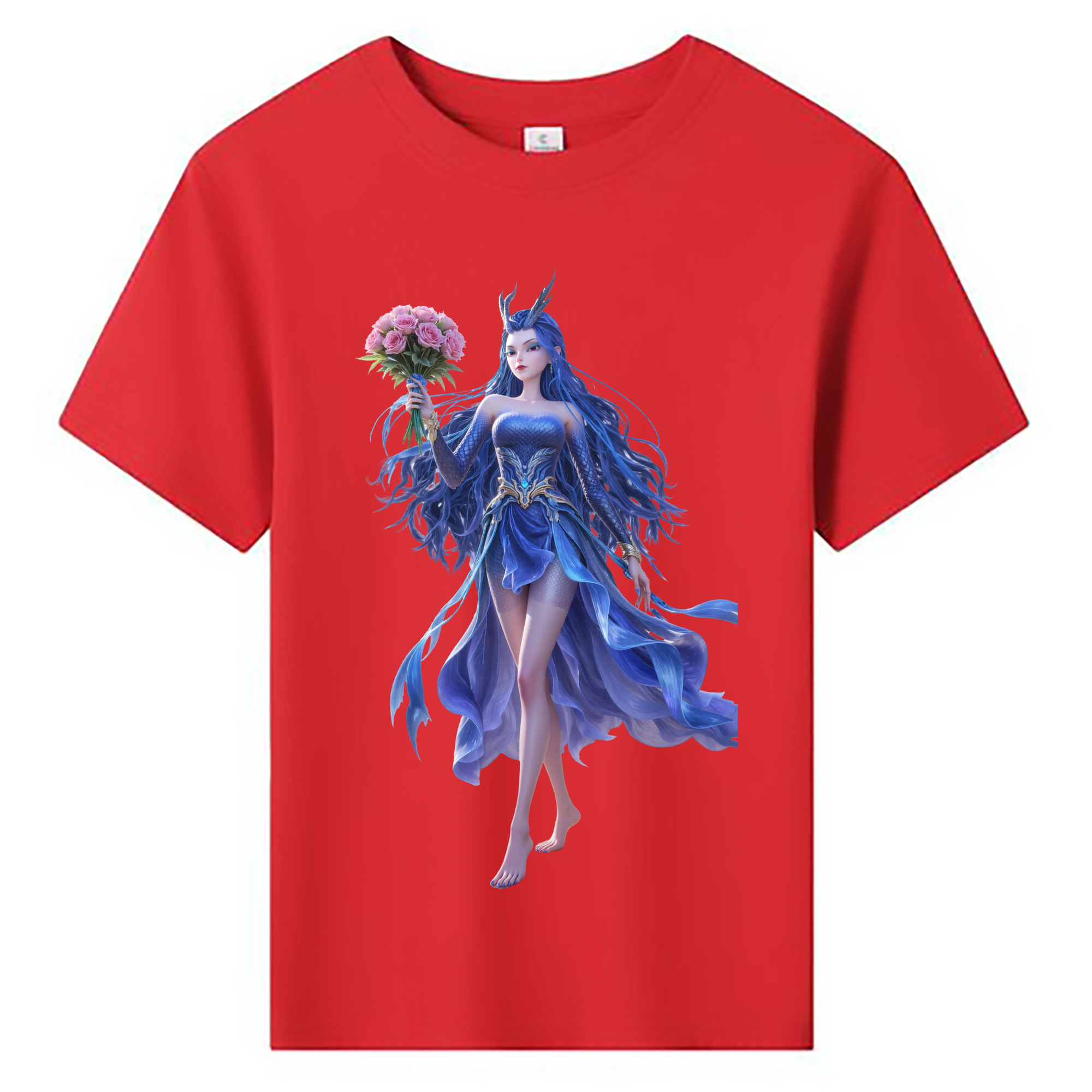 （画像用） Ne Zha 2 ナタ 魔童の大暴れ 綿100％キッズTシャツ（フロントプリント）