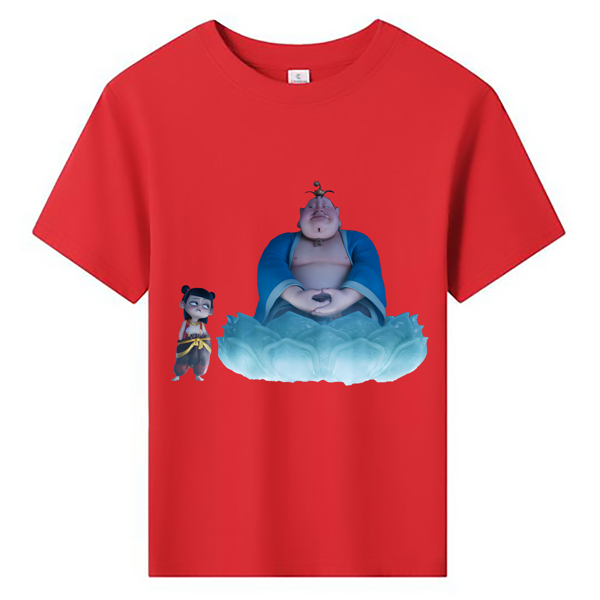 （画像用） Ne Zha 2 ナタ 魔童の大暴れ 綿100％キッズTシャツ（フロントプリント）