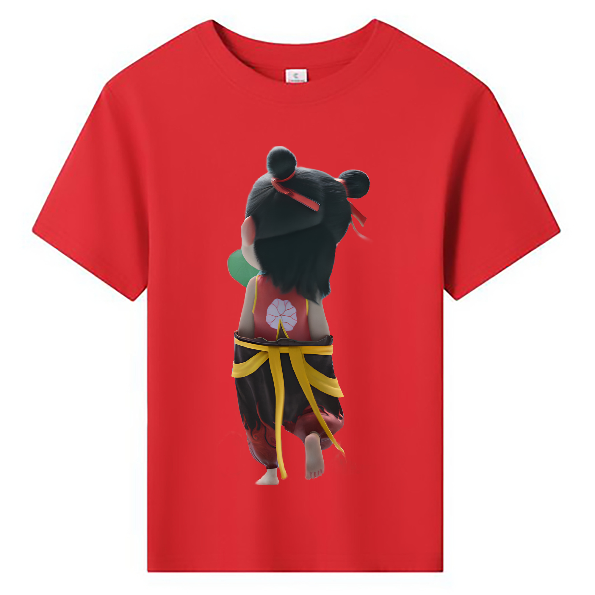 （画像用） Ne Zha 2 ナタ 魔童の大暴れ 綿100％キッズTシャツ（フロントプリント）