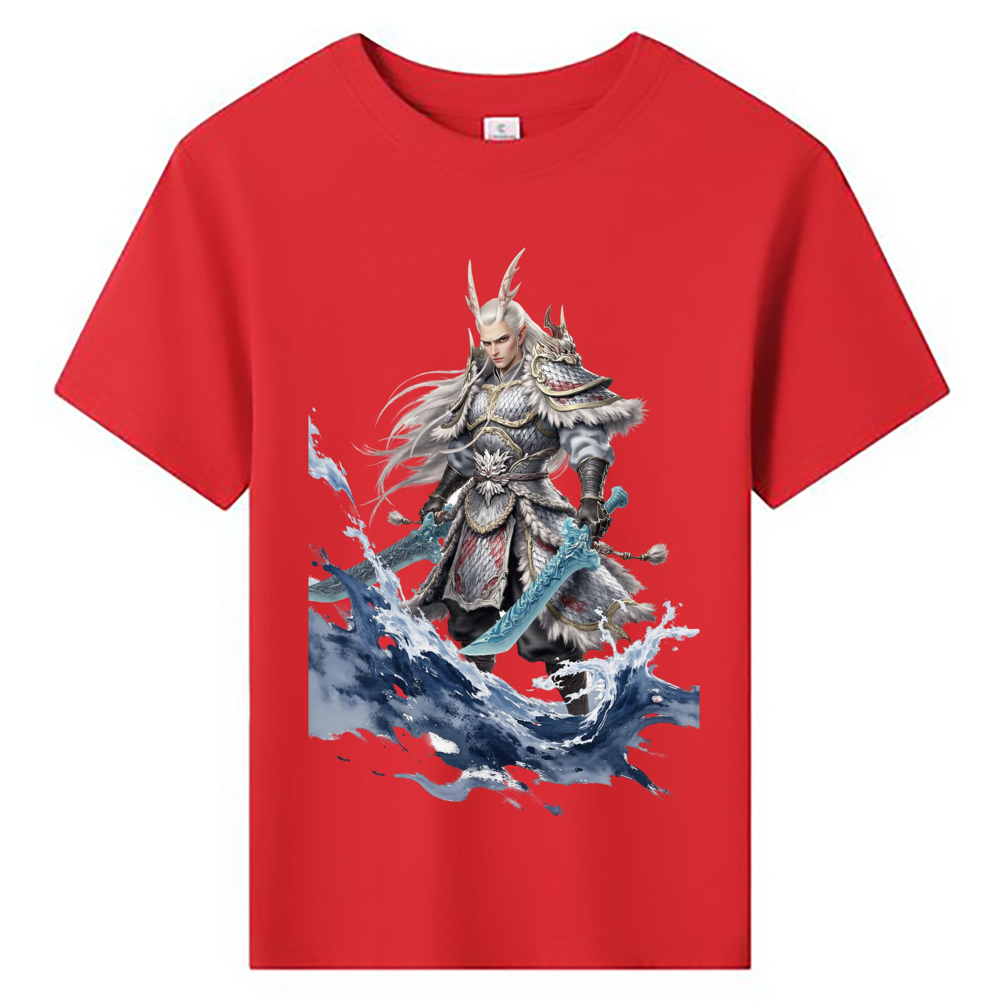 （画像用） Ne Zha 2 ナタ 魔童の大暴れ 綿100％キッズTシャツ（フロントプリント）