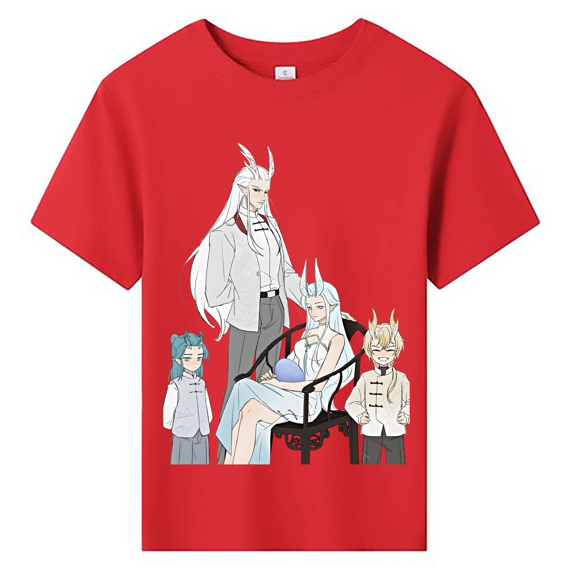 （画像用） Ne Zha 2 ナタ 魔童の大暴れ 綿100％キッズTシャツ（フロントプリント）