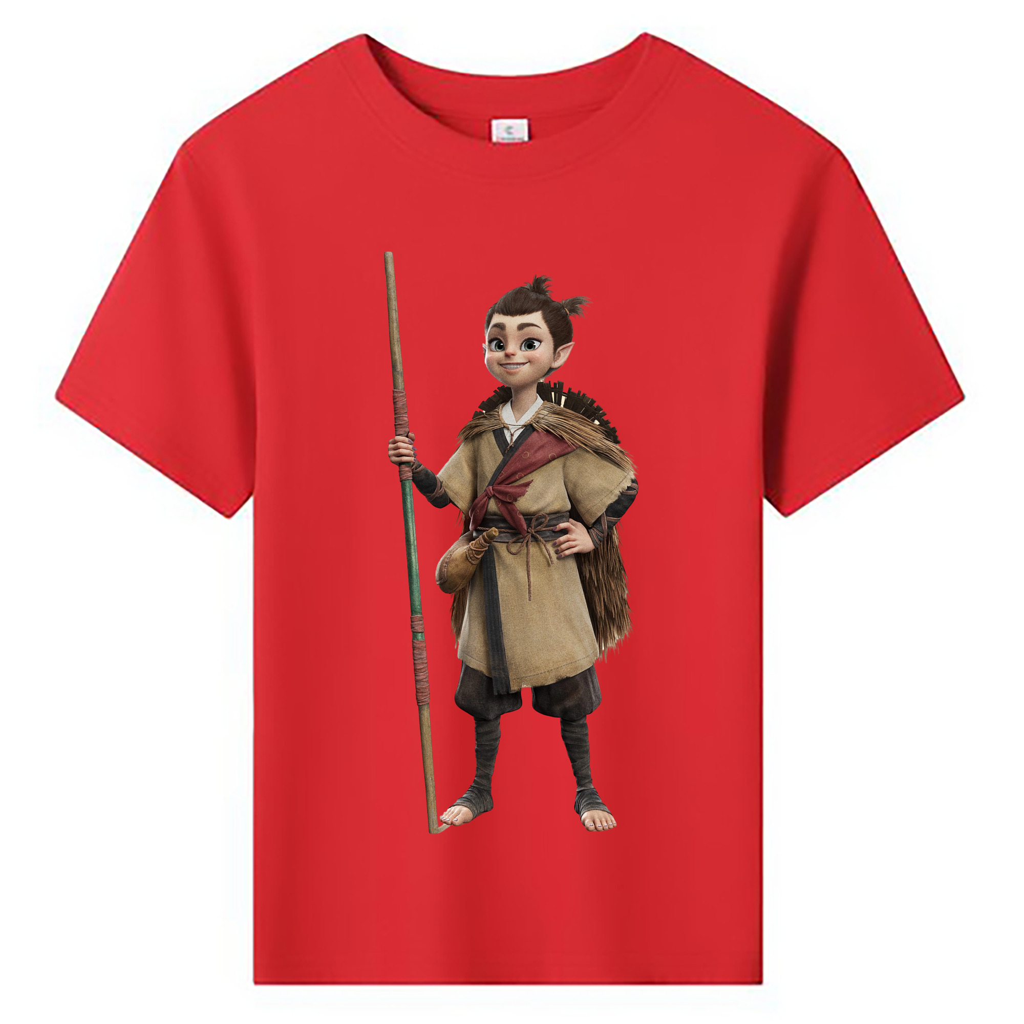 （画像用） Ne Zha 2 ナタ 魔童の大暴れ 綿100％キッズTシャツ（フロントプリント）