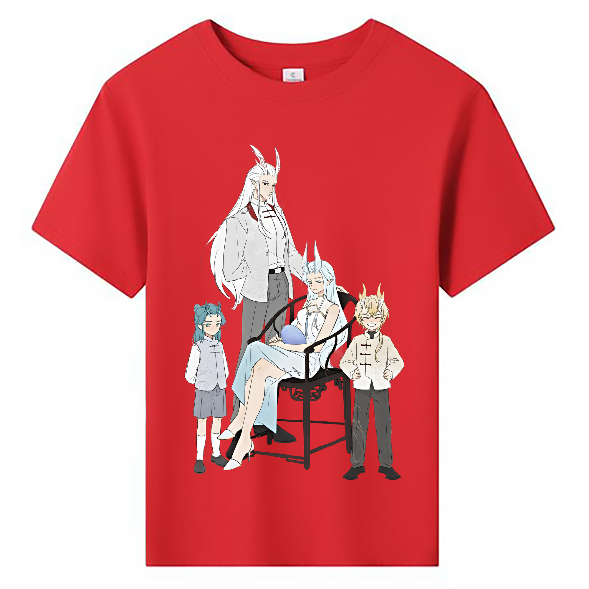 （画像用） Ne Zha 2 ナタ 魔童の大暴れ 綿100％キッズTシャツ（フロントプリント）