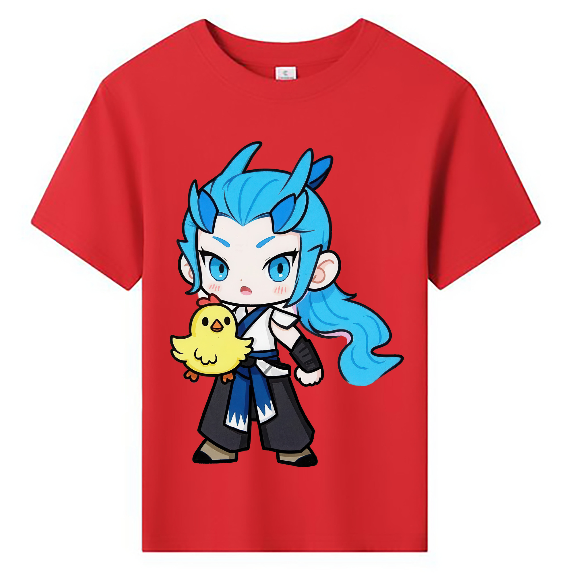 （画像用） Ne Zha 2 ナタ 魔童の大暴れ 綿100％キッズTシャツ（フロントプリント）