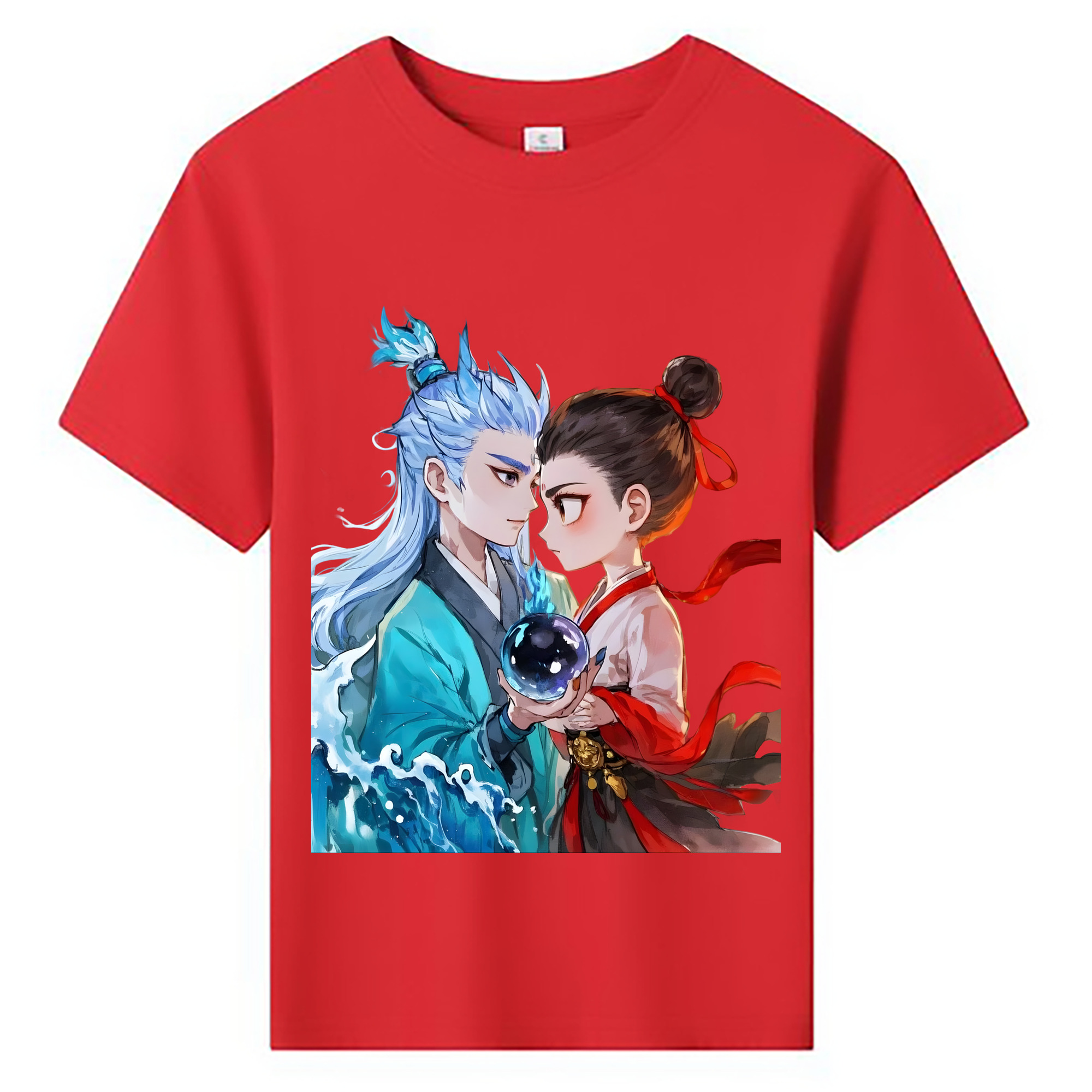 （画像用） Ne Zha 2 ナタ 魔童の大暴れ 綿100％キッズTシャツ（フロントプリント）