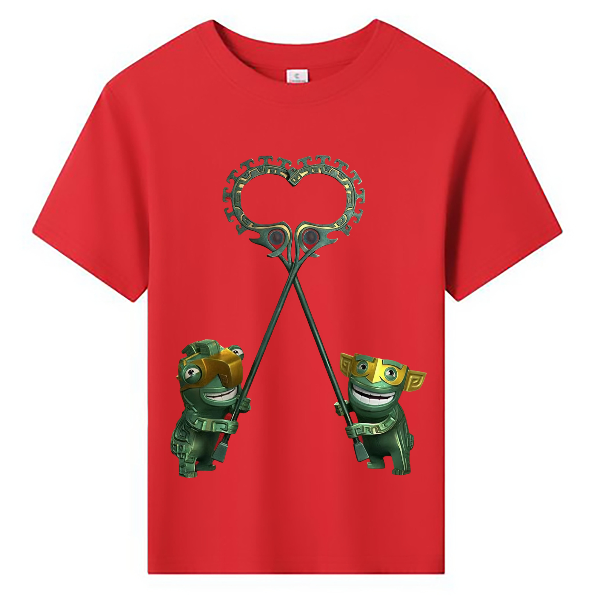 （画像用） Ne Zha 2 ナタ 魔童の大暴れ 綿100％キッズTシャツ（フロントプリント）