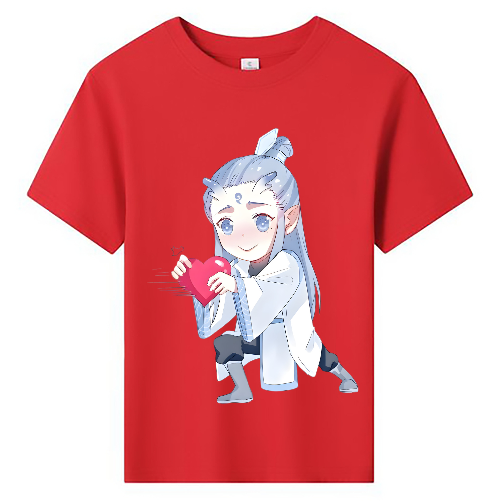 （画像用） Ne Zha 2 ナタ 魔童の大暴れ 綿100％キッズTシャツ（フロントプリント）