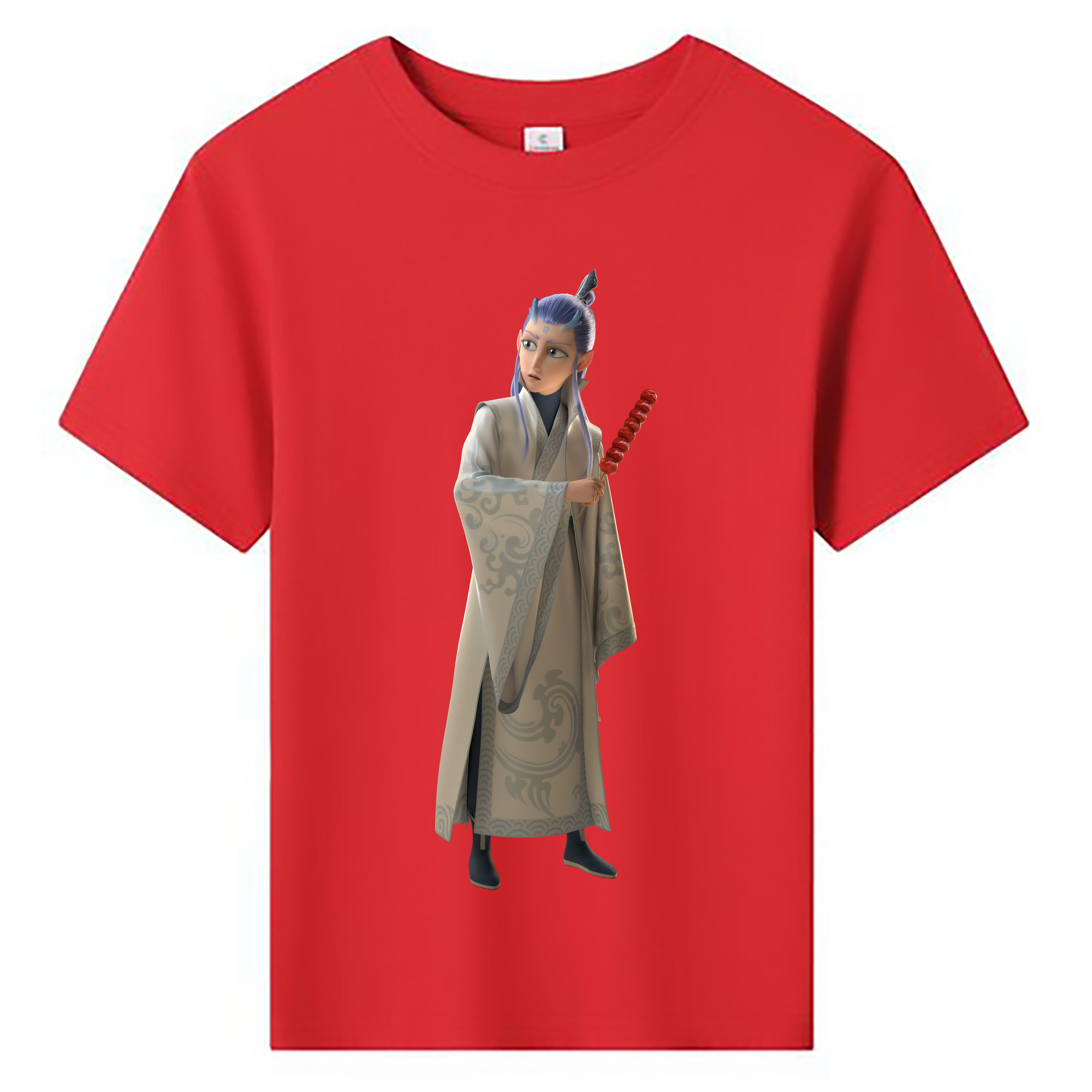 （画像用） Ne Zha 2 ナタ 魔童の大暴れ 綿100％キッズTシャツ（フロントプリント）