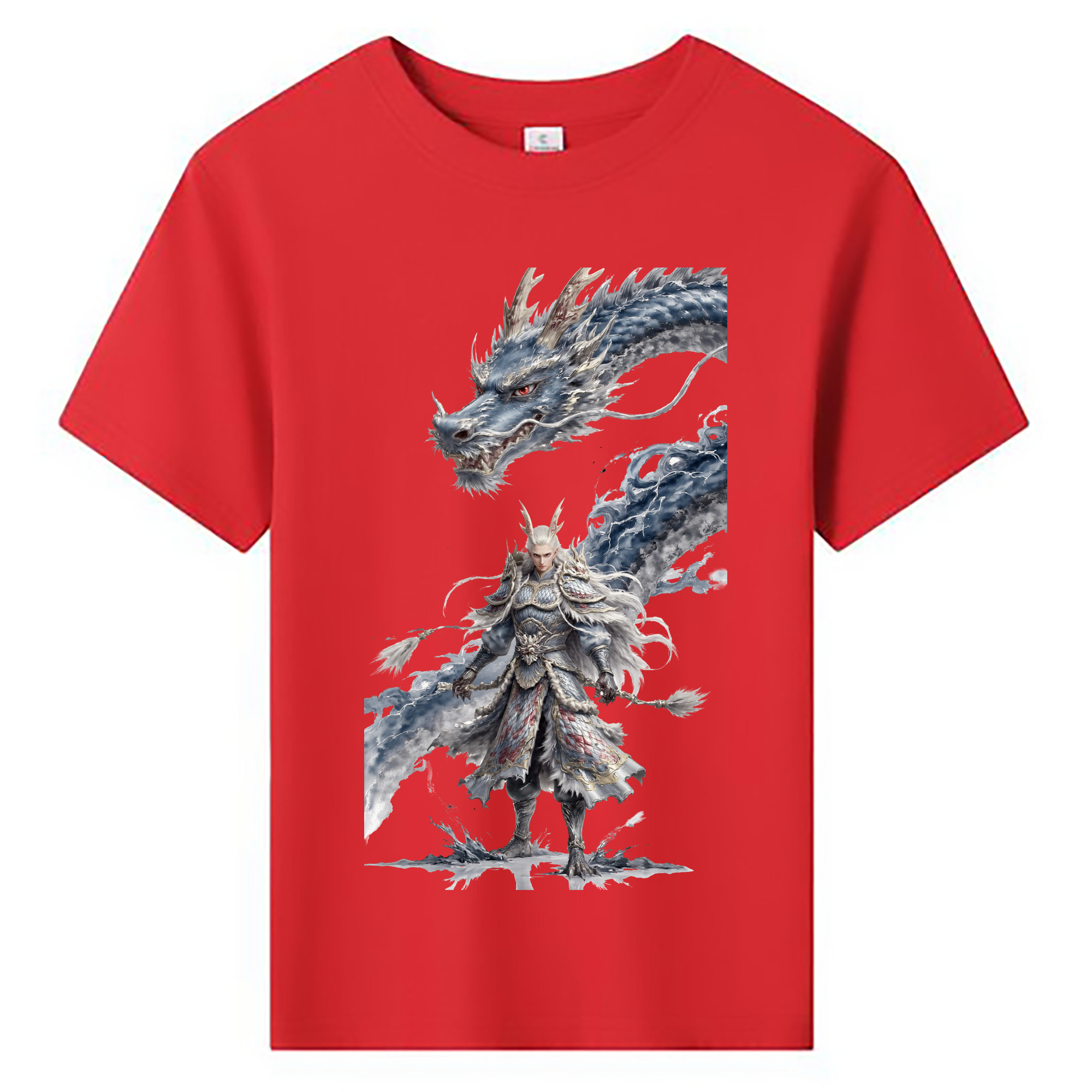 （画像用） Ne Zha 2 ナタ 魔童の大暴れ 綿100％キッズTシャツ（フロントプリント）