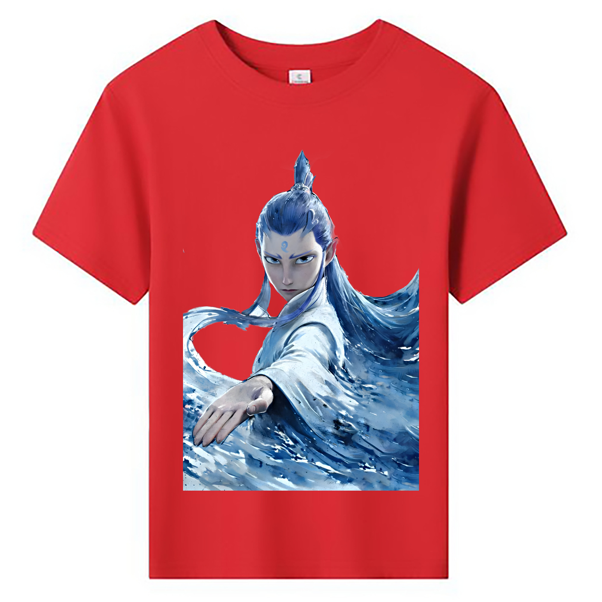 （画像用） Ne Zha 2 ナタ 魔童の大暴れ 綿100％キッズTシャツ（フロントプリント）