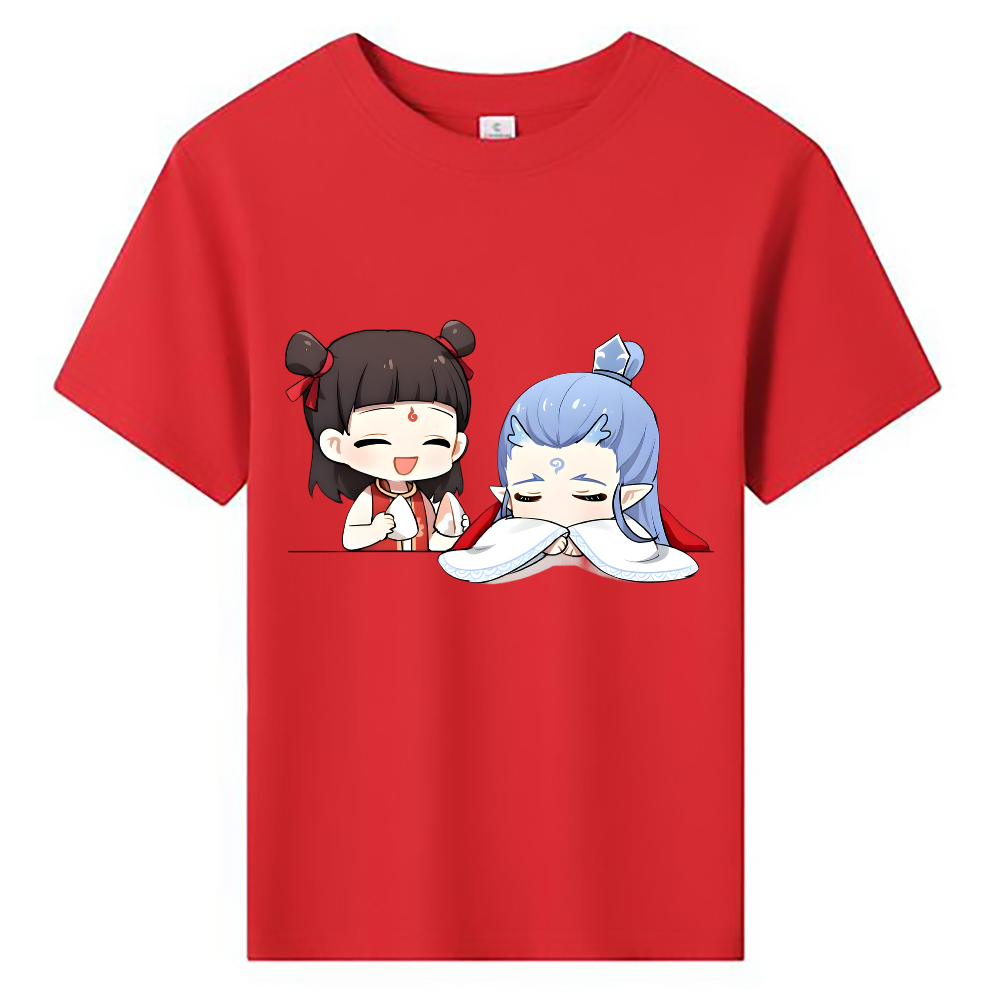 （画像用） Ne Zha 2 ナタ 魔童の大暴れ 綿100％キッズTシャツ（フロントプリント）