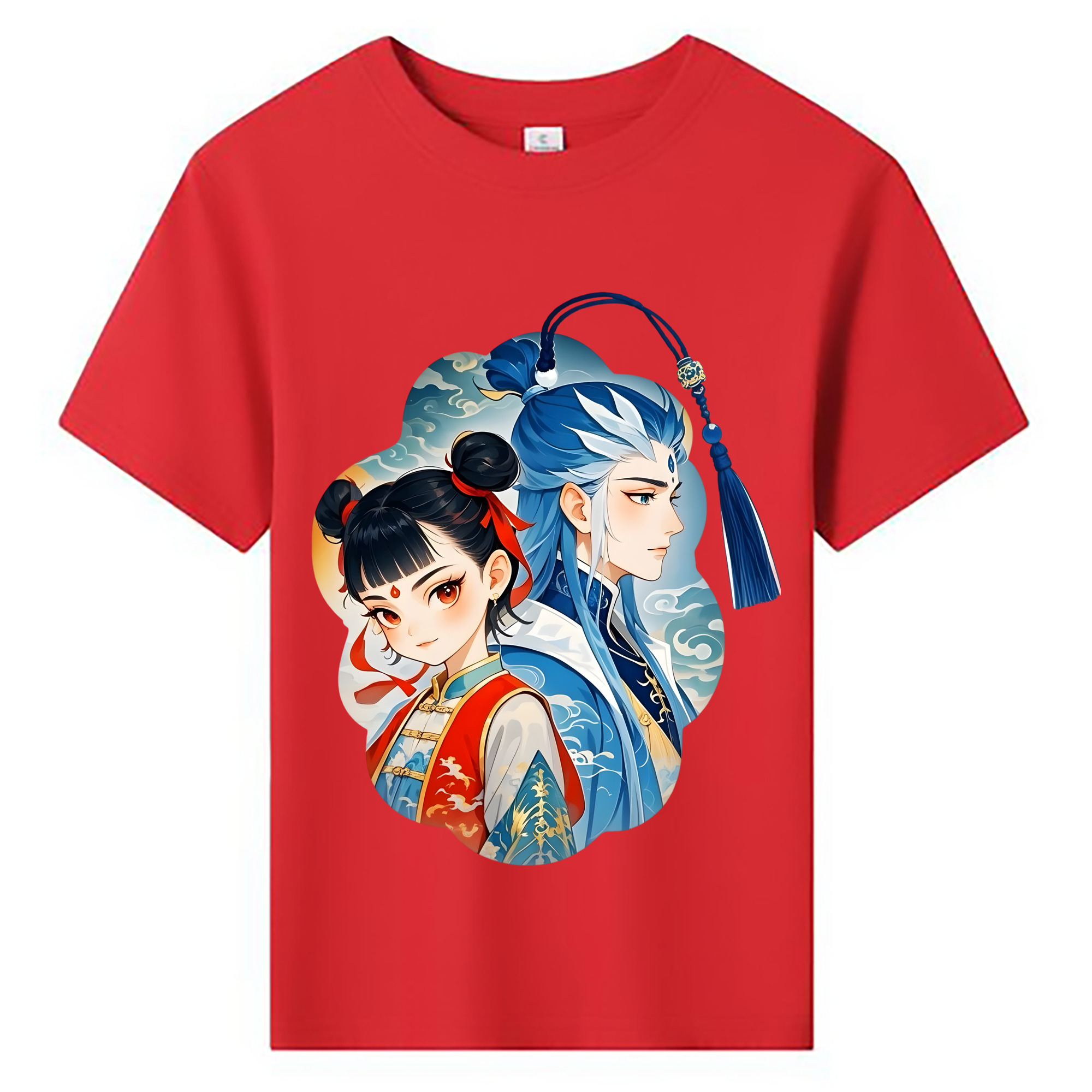 （画像用） Ne Zha 2 ナタ 魔童の大暴れ 綿100％キッズTシャツ（フロントプリント）
