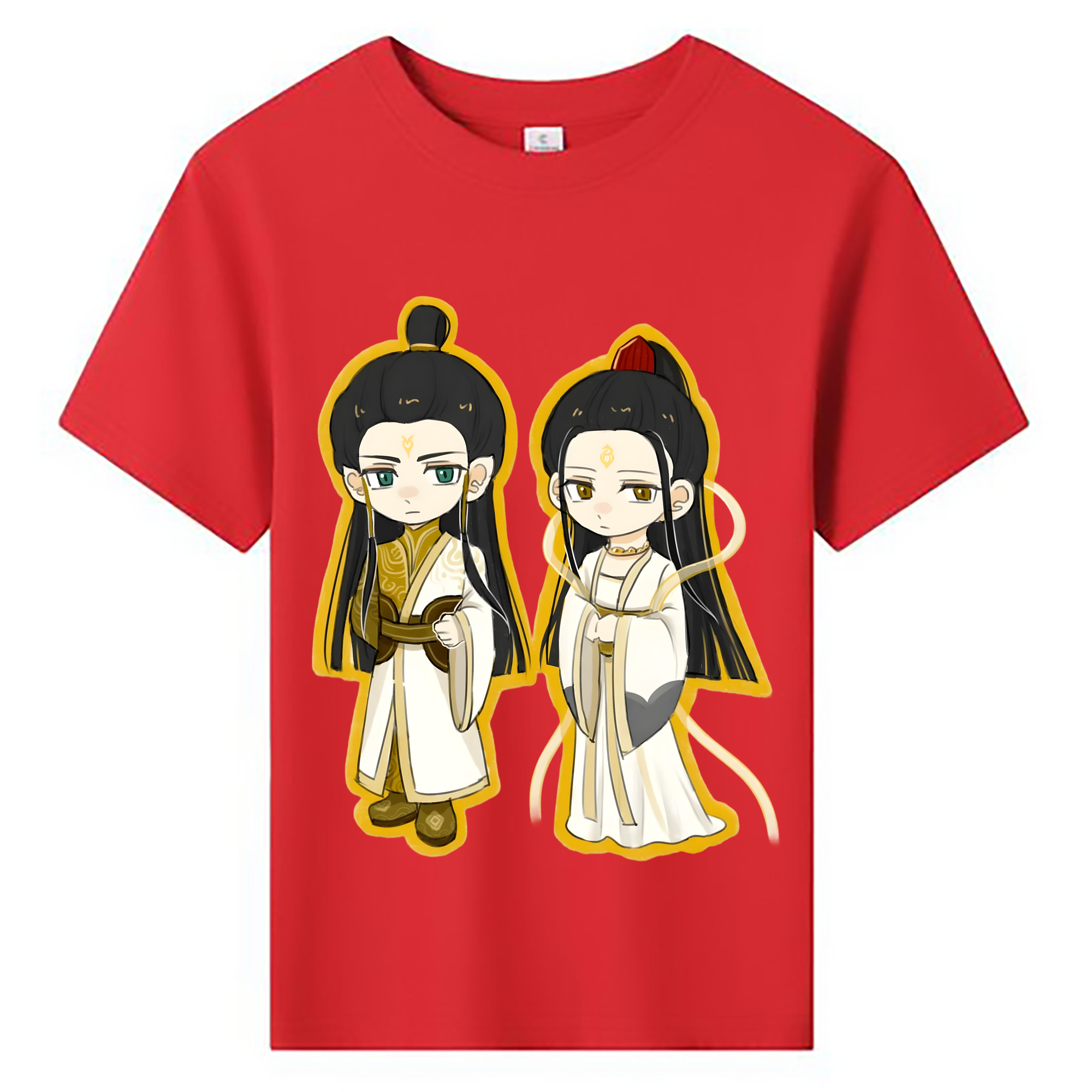 （画像用） Ne Zha 2 ナタ 魔童の大暴れ 綿100％キッズTシャツ（フロントプリント）