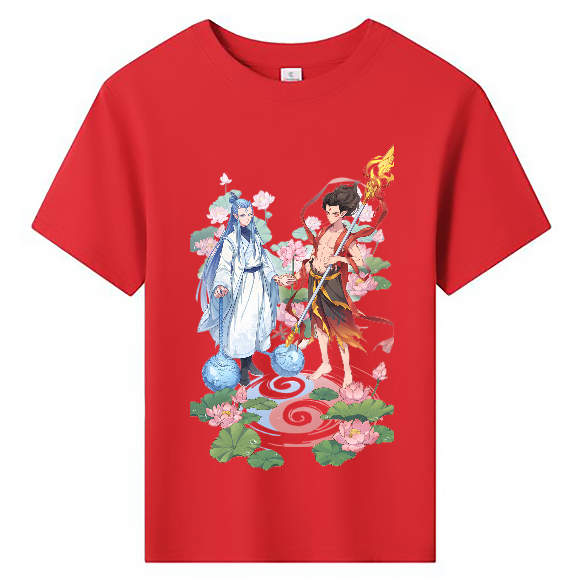（画像用） Ne Zha 2 ナタ 魔童の大暴れ 綿100％キッズTシャツ（フロントプリント）