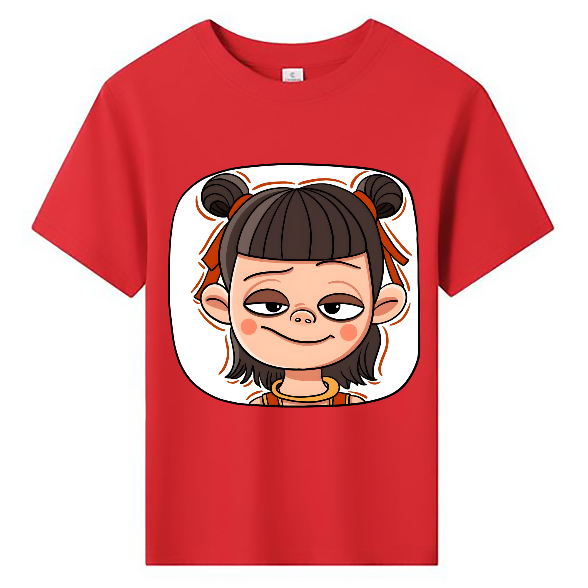 （画像用） Ne Zha 2 ナタ 魔童の大暴れ 綿100％キッズTシャツ（フロントプリント）