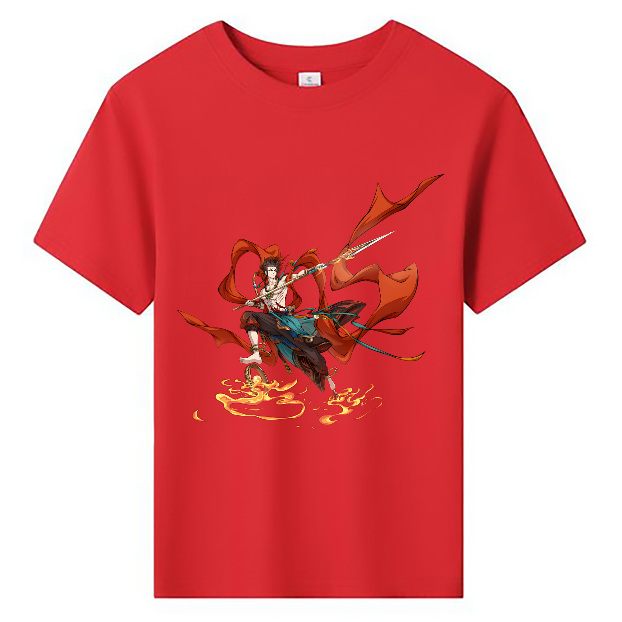 （画像用） Ne Zha 2 ナタ 魔童の大暴れ 綿100％キッズTシャツ（フロントプリント）