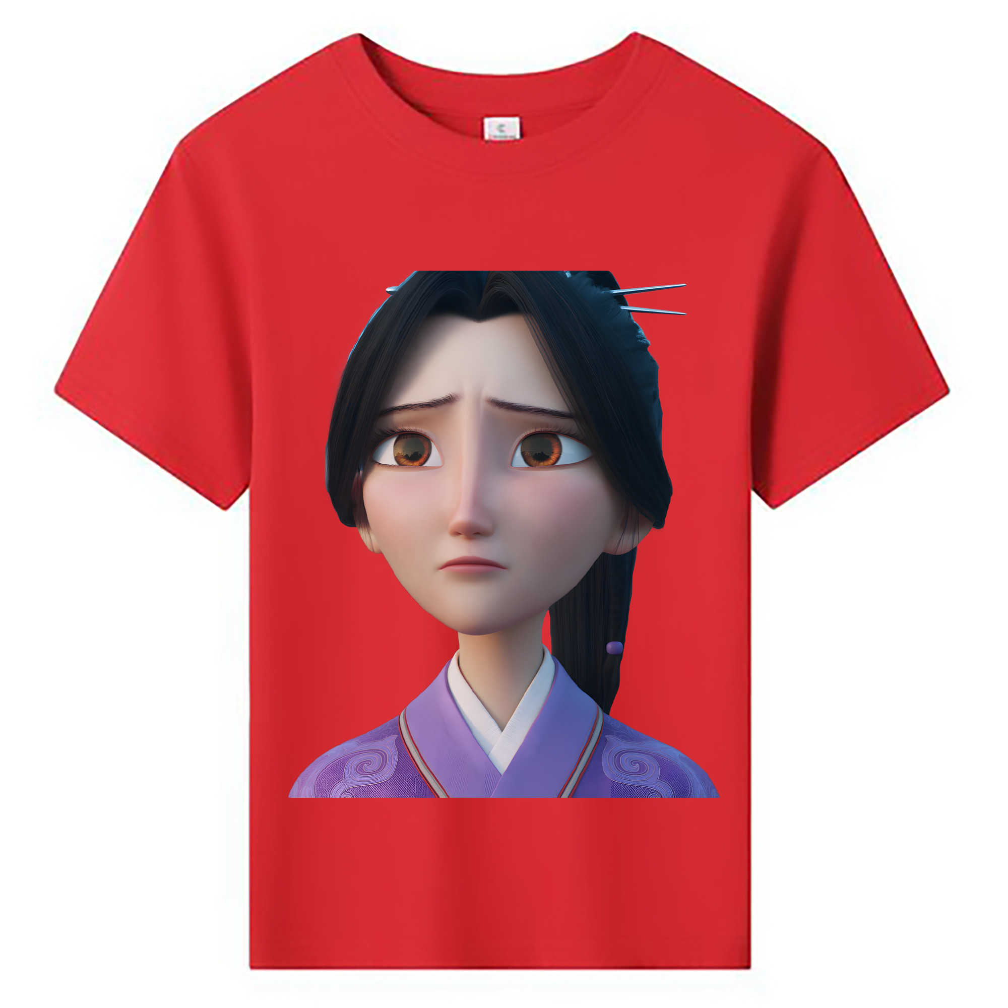 （画像用） Ne Zha 2 ナタ 魔童の大暴れ 綿100％キッズTシャツ（フロントプリント）
