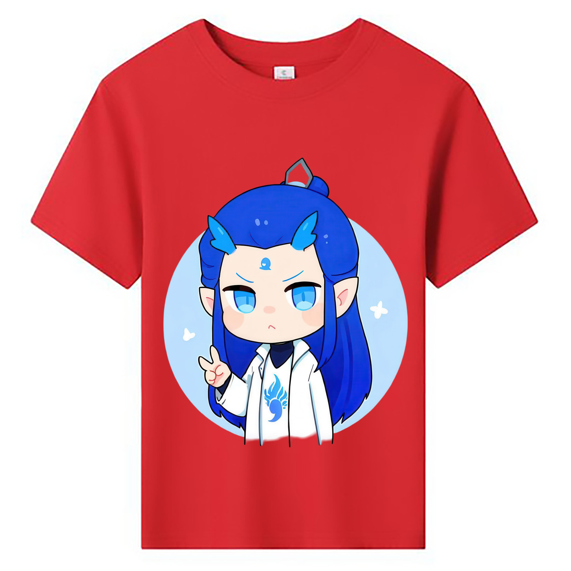 （画像用） Ne Zha 2 ナタ 魔童の大暴れ 綿100％キッズTシャツ（フロントプリント）