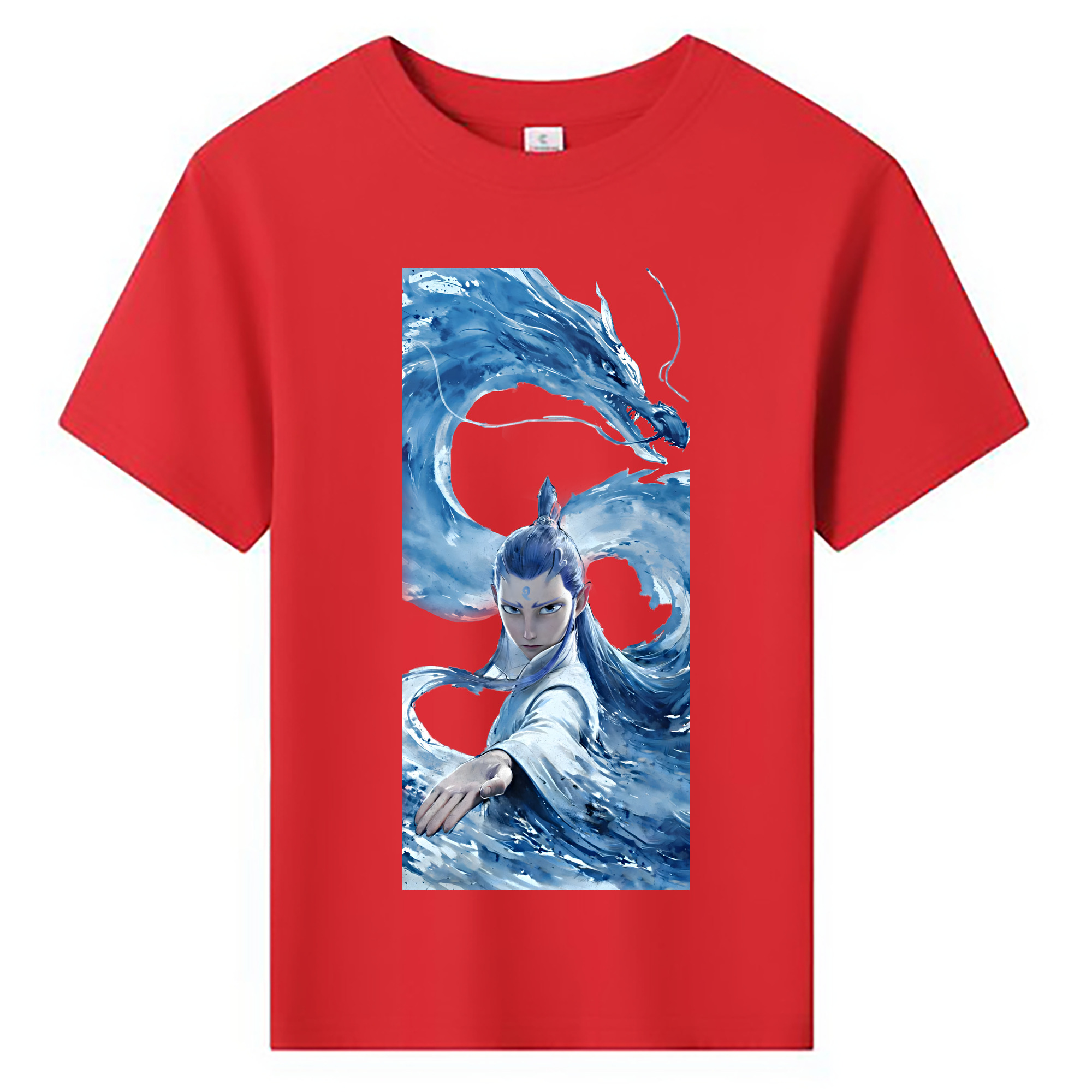 （画像用） Ne Zha 2 ナタ 魔童の大暴れ 綿100％キッズTシャツ（フロントプリント）