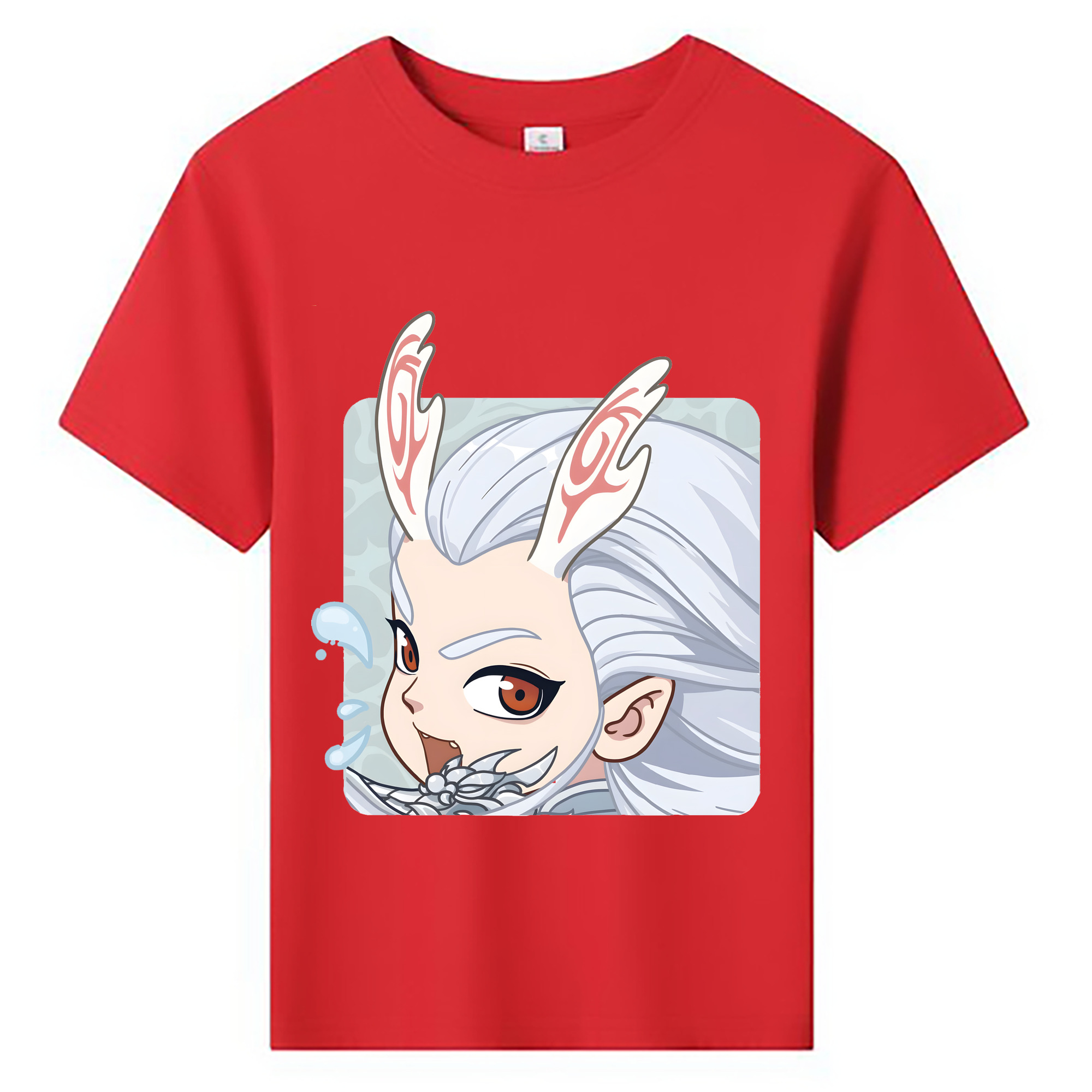 （画像用） Ne Zha 2 ナタ 魔童の大暴れ 綿100％キッズTシャツ（フロントプリント）