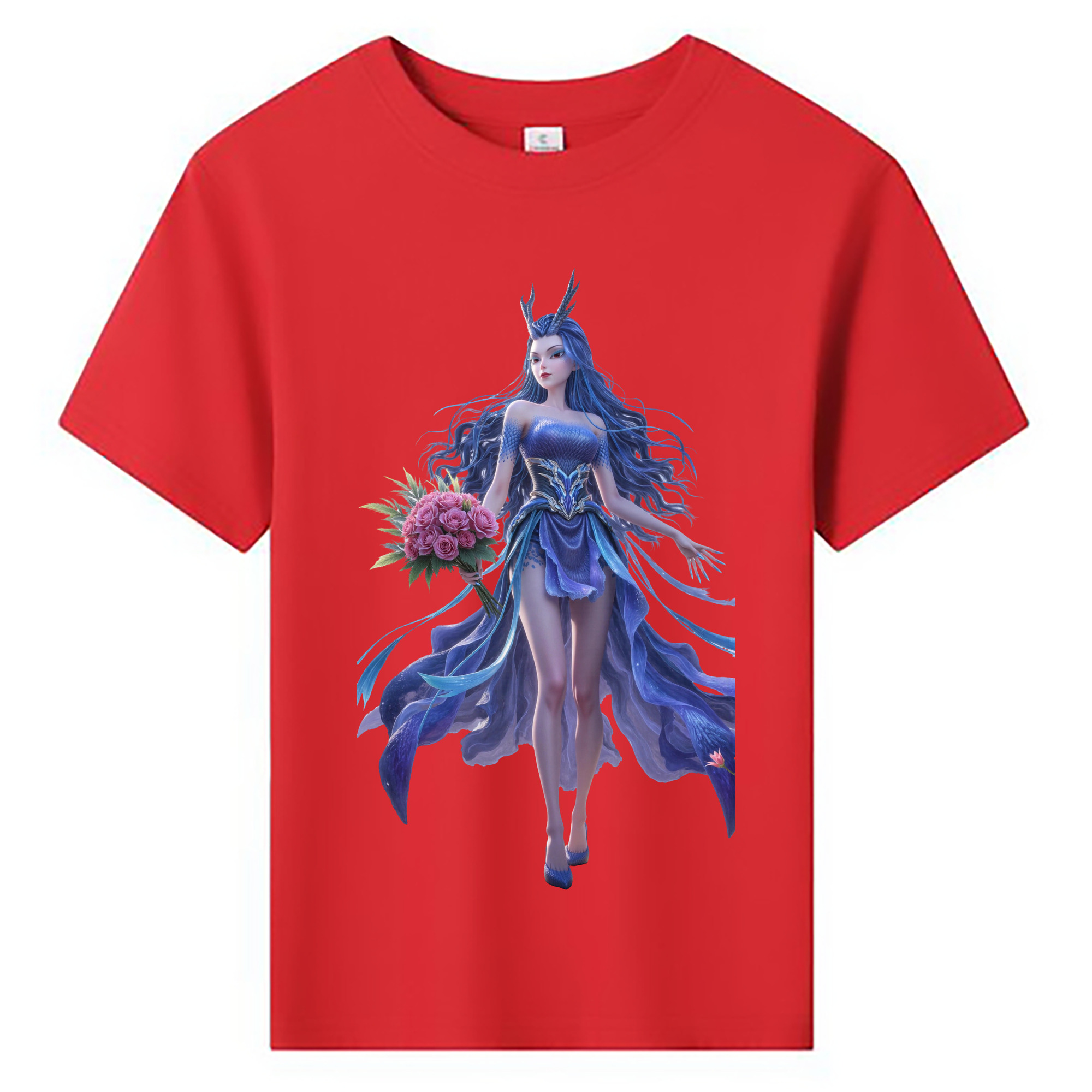 （画像用） Ne Zha 2 ナタ 魔童の大暴れ 綿100％キッズTシャツ（フロントプリント）