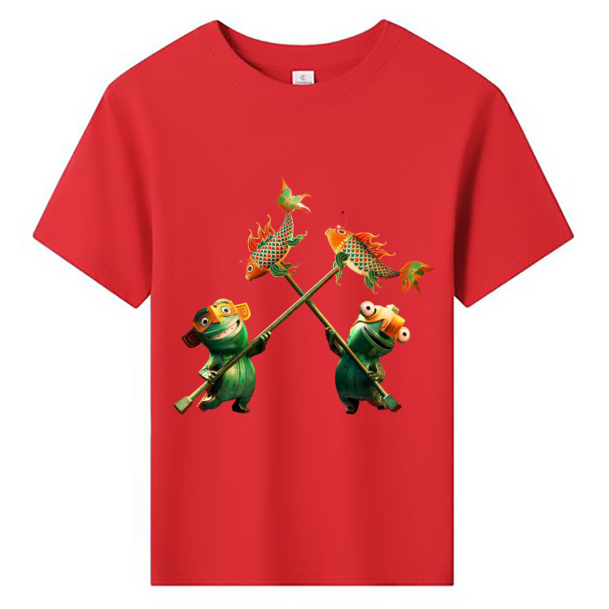 （画像用） Ne Zha 2 ナタ 魔童の大暴れ 綿100％キッズTシャツ（フロントプリント）