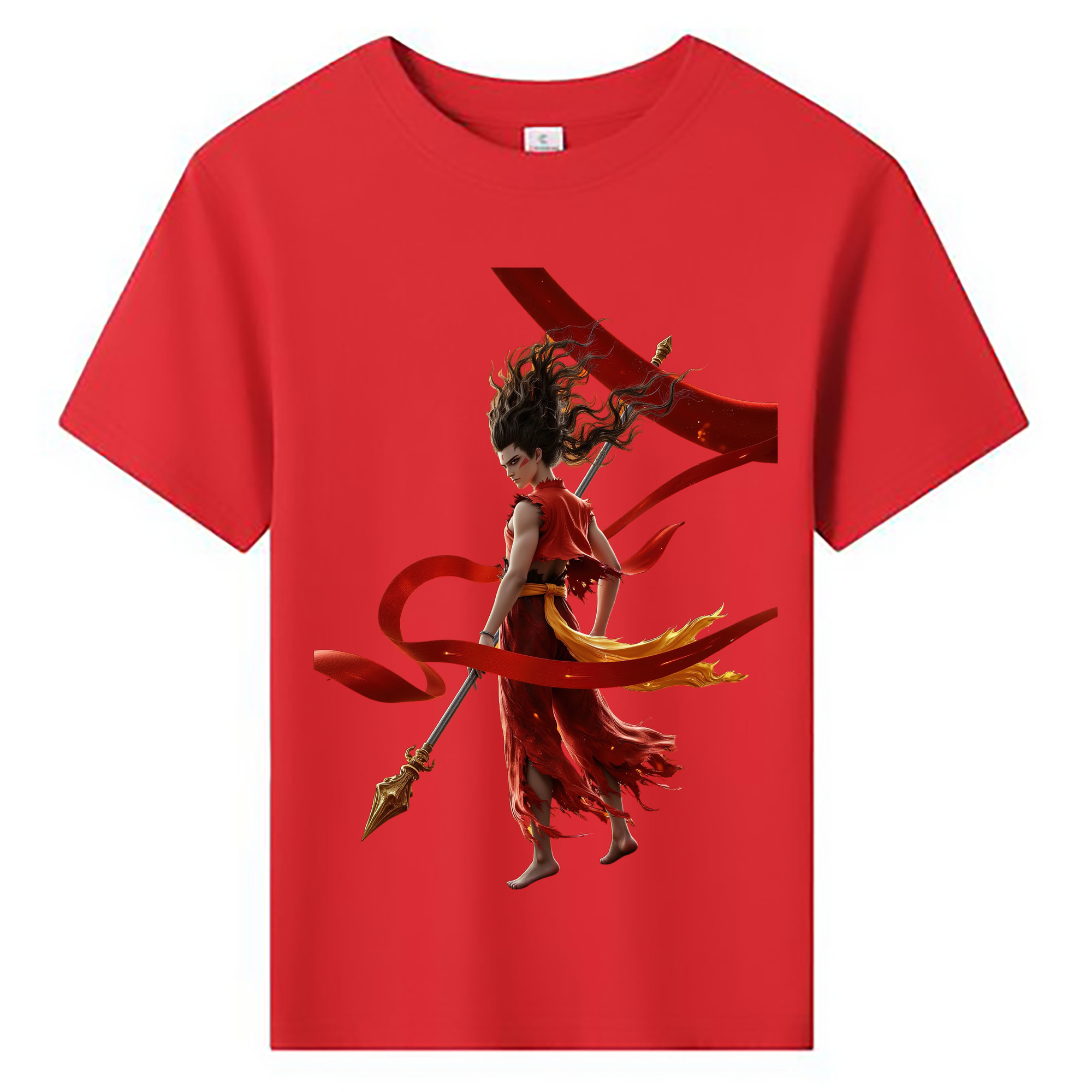 （画像用） Ne Zha 2 ナタ 魔童の大暴れ 綿100％キッズTシャツ（フロントプリント）