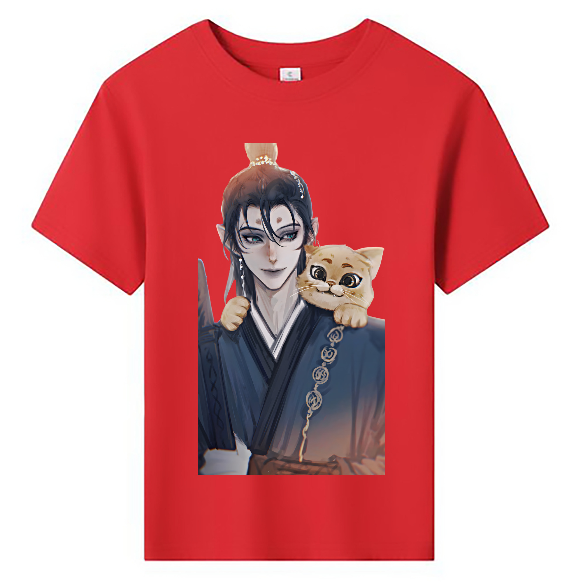 （画像用） Ne Zha 2 ナタ 魔童の大暴れ 綿100％キッズTシャツ（フロントプリント）