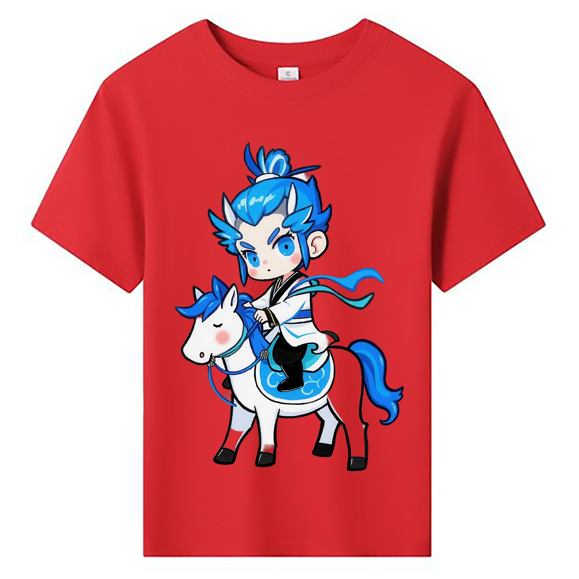 （画像用） Ne Zha 2 ナタ 魔童の大暴れ 綿100％キッズTシャツ（フロントプリント）