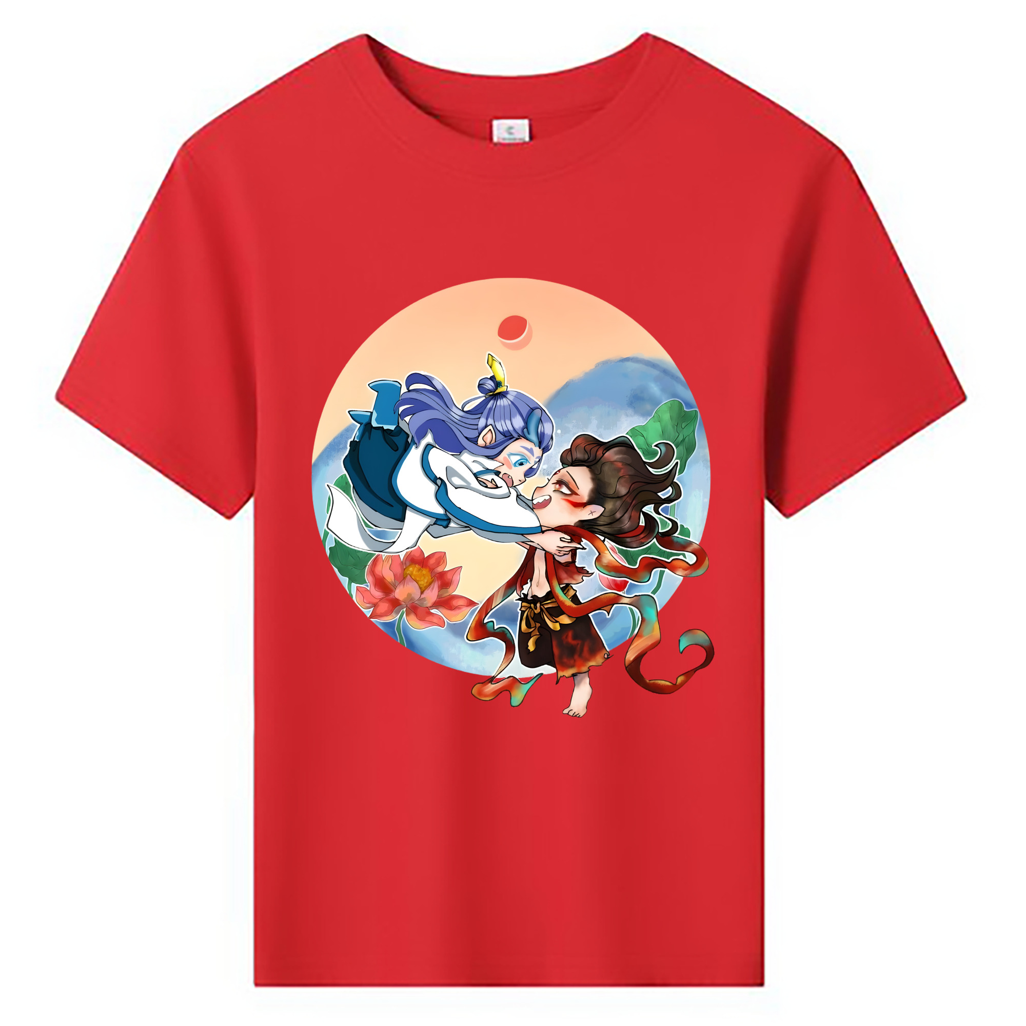 （画像用） Ne Zha 2 ナタ 魔童の大暴れ 綿100％キッズTシャツ（フロントプリント）