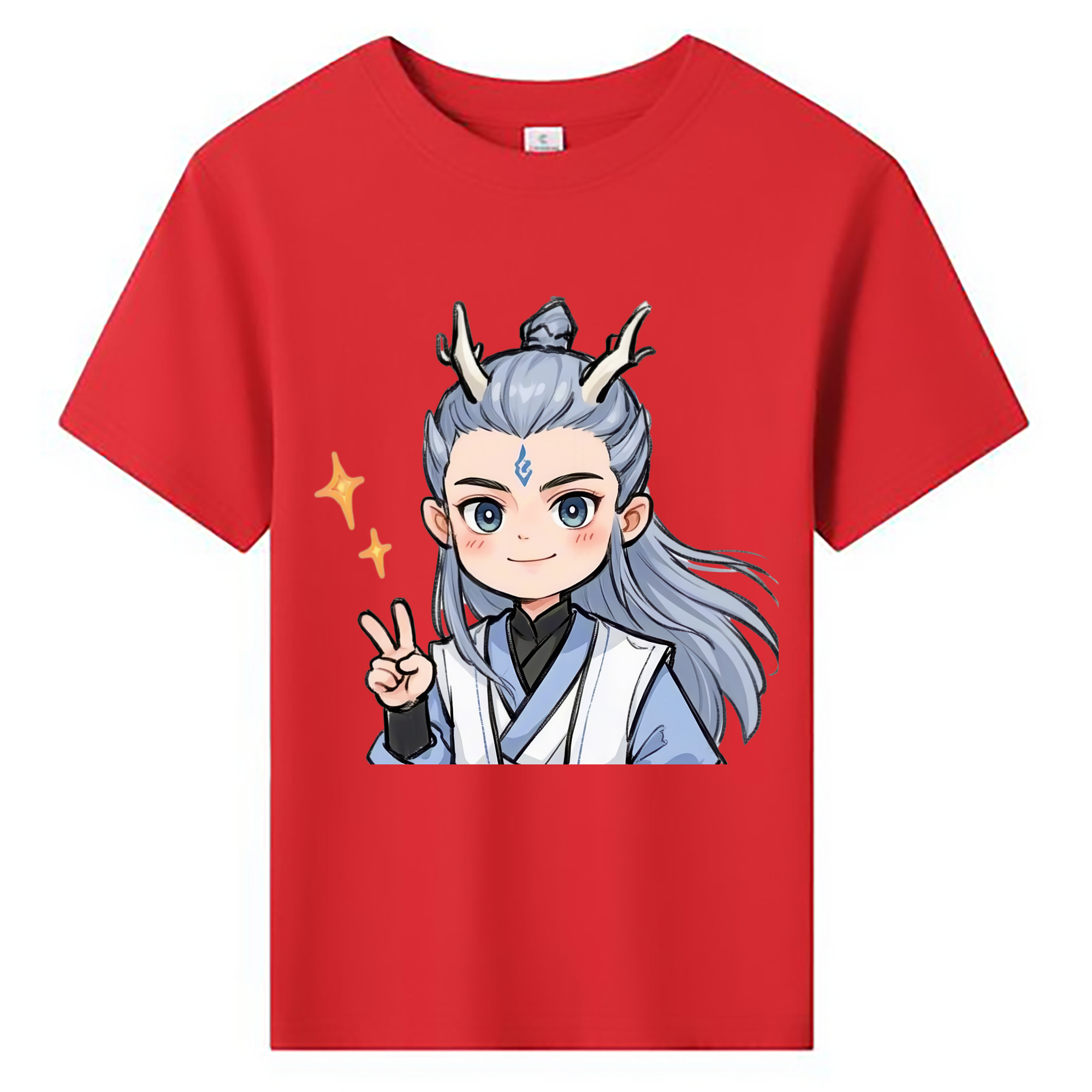 （画像用） Ne Zha 2 ナタ 魔童の大暴れ 綿100％キッズTシャツ（フロントプリント）
