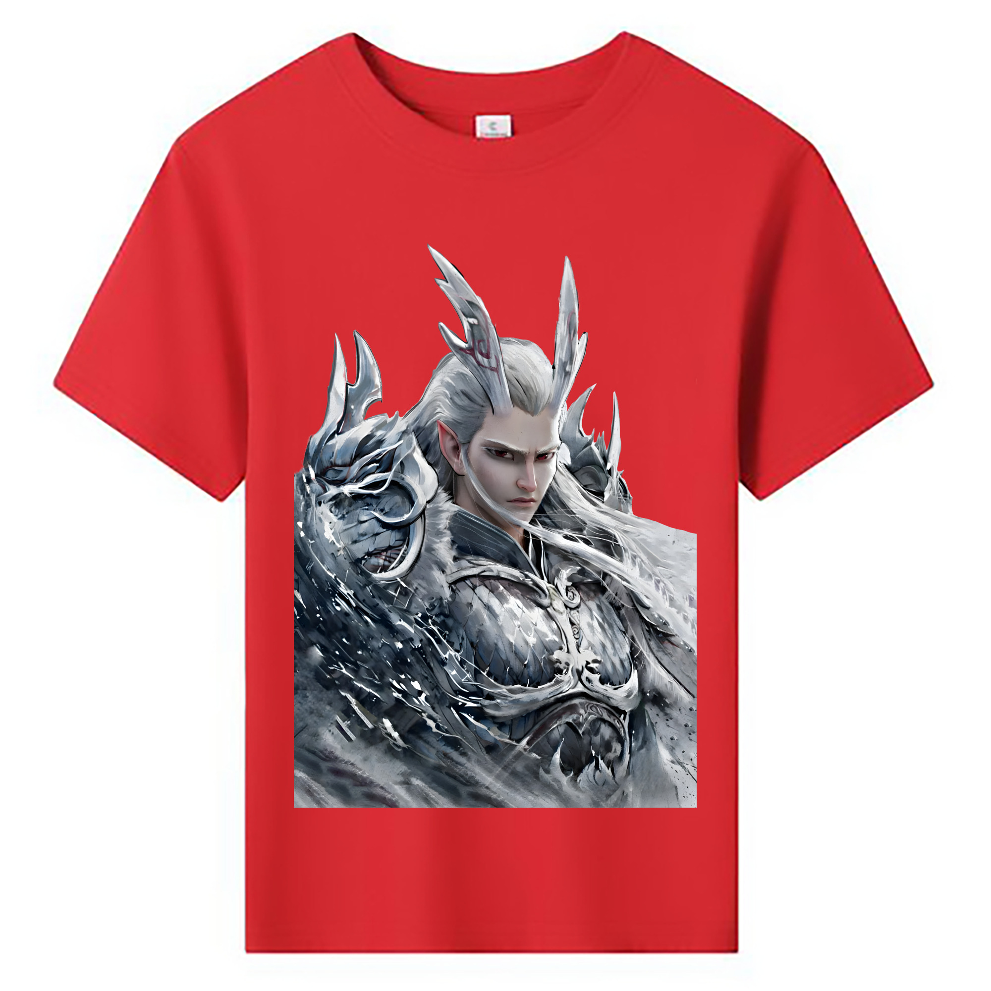 （画像用） Ne Zha 2 ナタ 魔童の大暴れ 綿100％キッズTシャツ（フロントプリント）