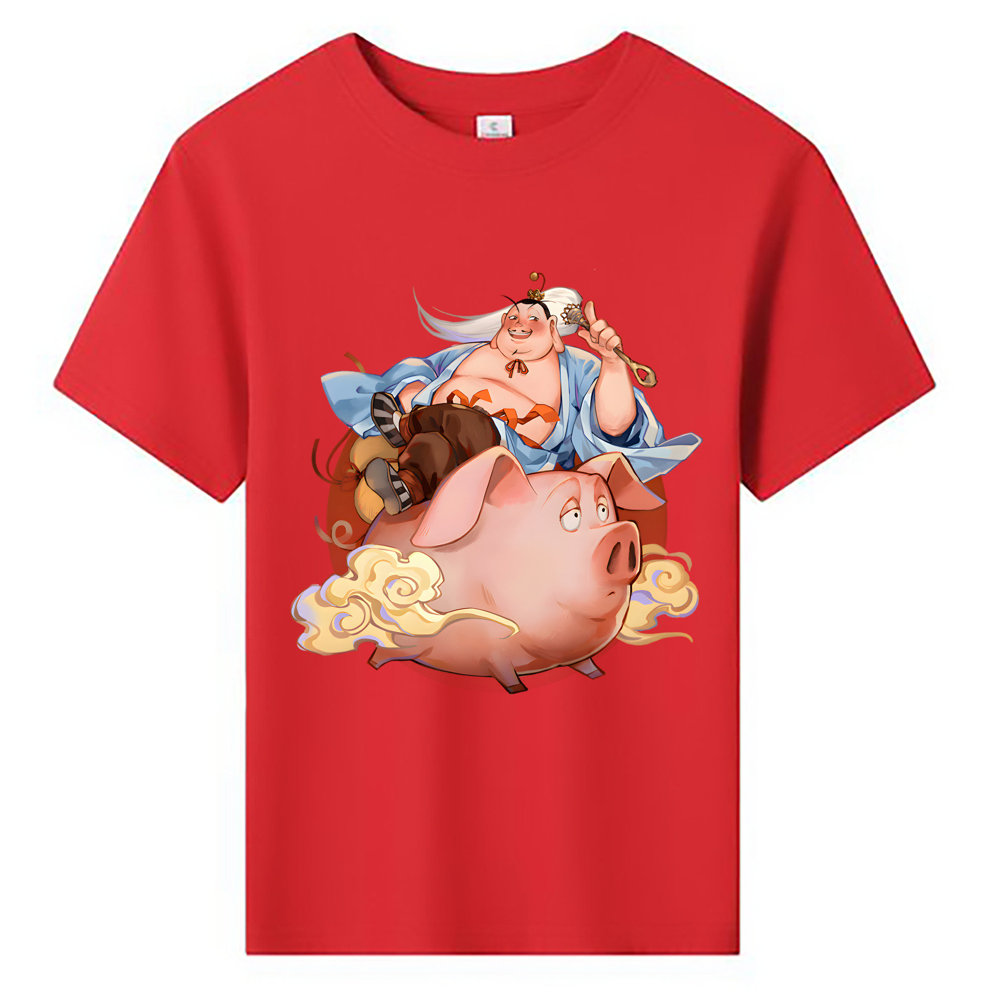 （画像用） Ne Zha 2 ナタ 魔童の大暴れ 綿100％キッズTシャツ（フロントプリント）