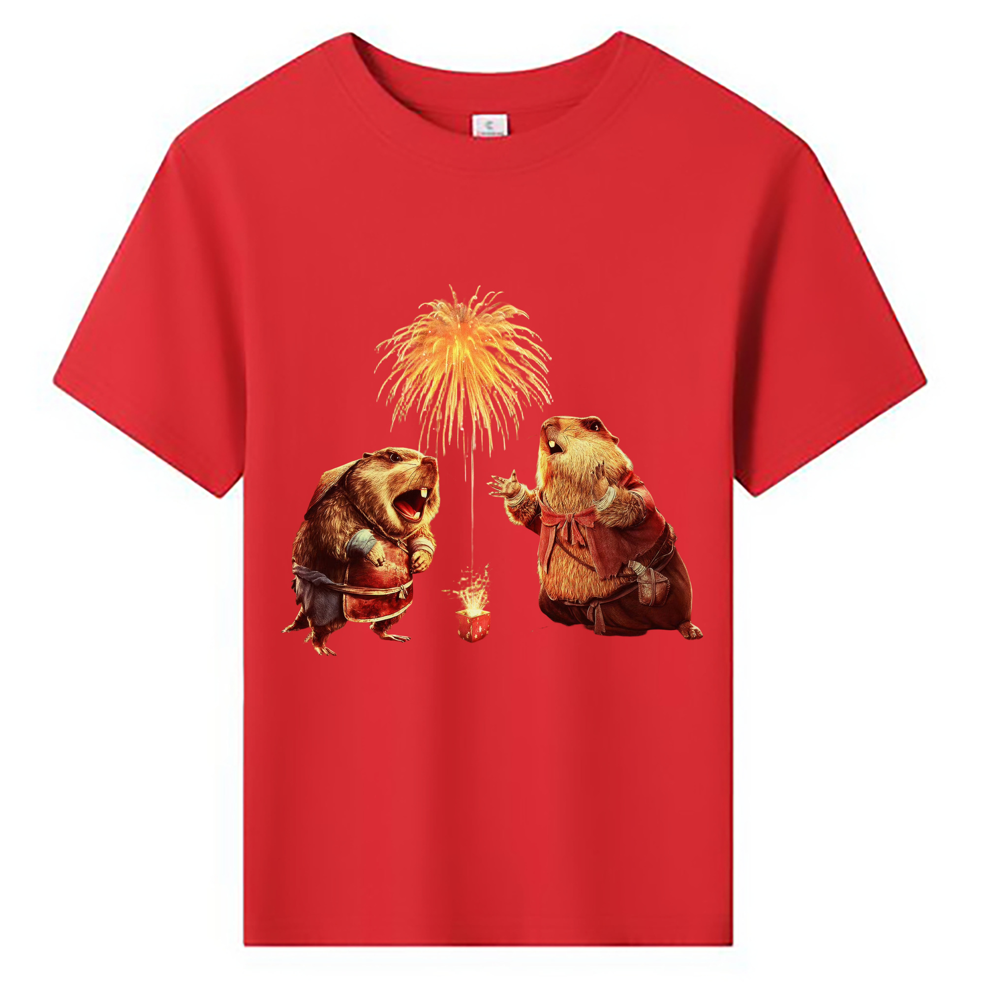（画像用） Ne Zha 2 ナタ 魔童の大暴れ 綿100％キッズTシャツ（フロントプリント）