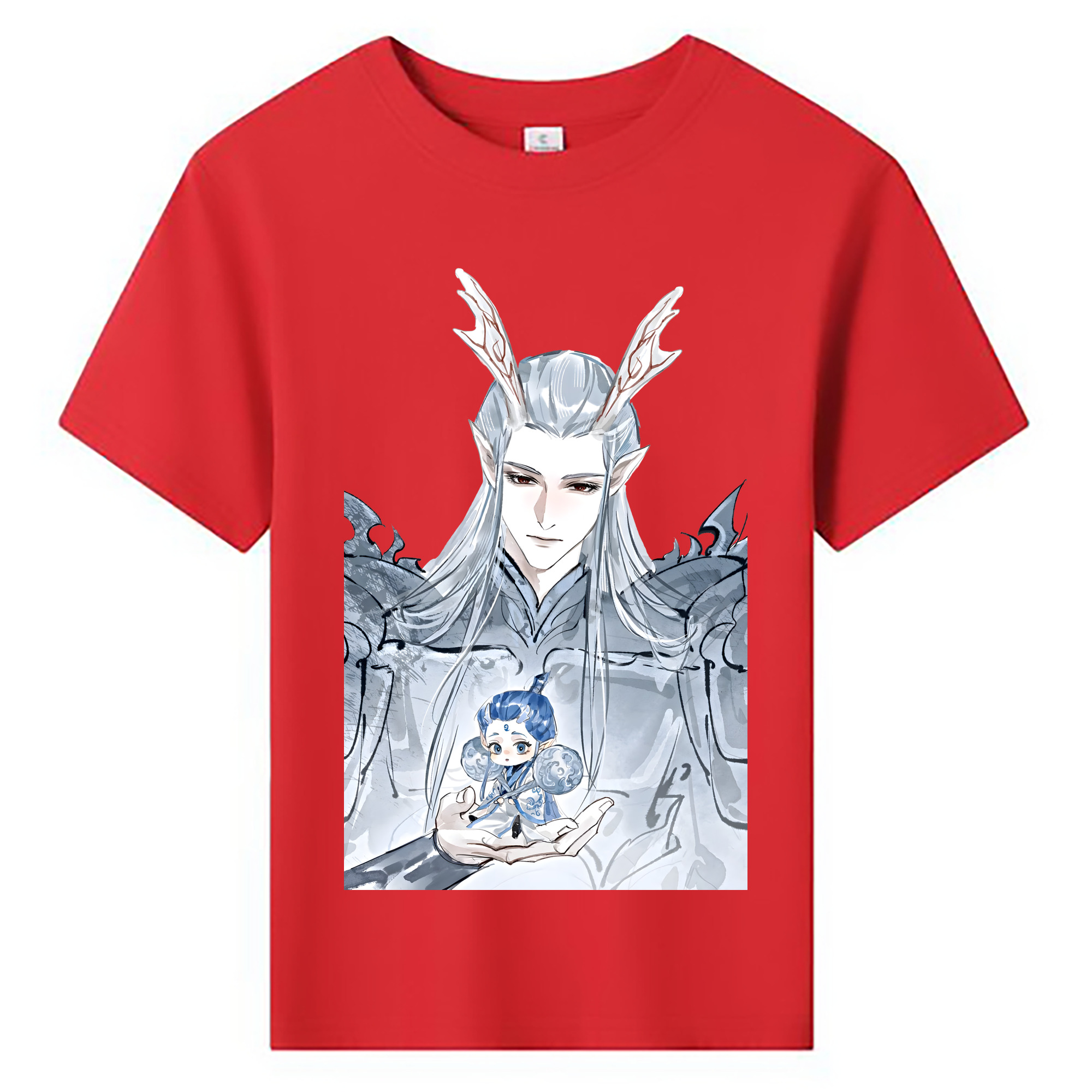 （画像用） Ne Zha 2 ナタ 魔童の大暴れ 綿100％キッズTシャツ（フロントプリント）
