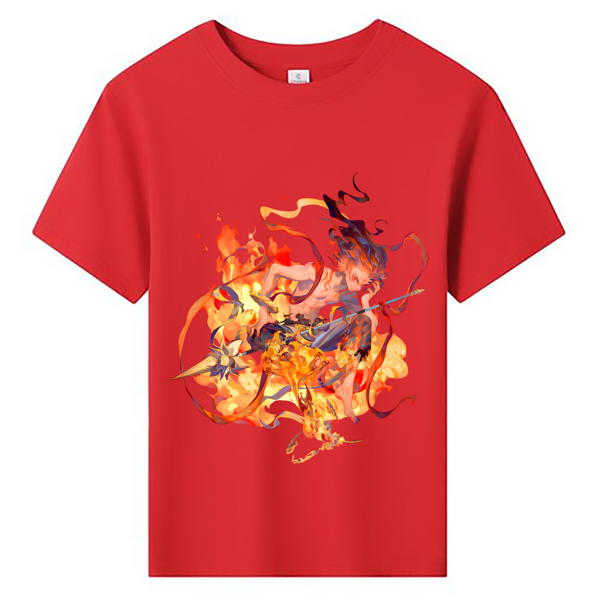 （画像用） Ne Zha 2 ナタ 魔童の大暴れ 綿100％キッズTシャツ（フロントプリント）