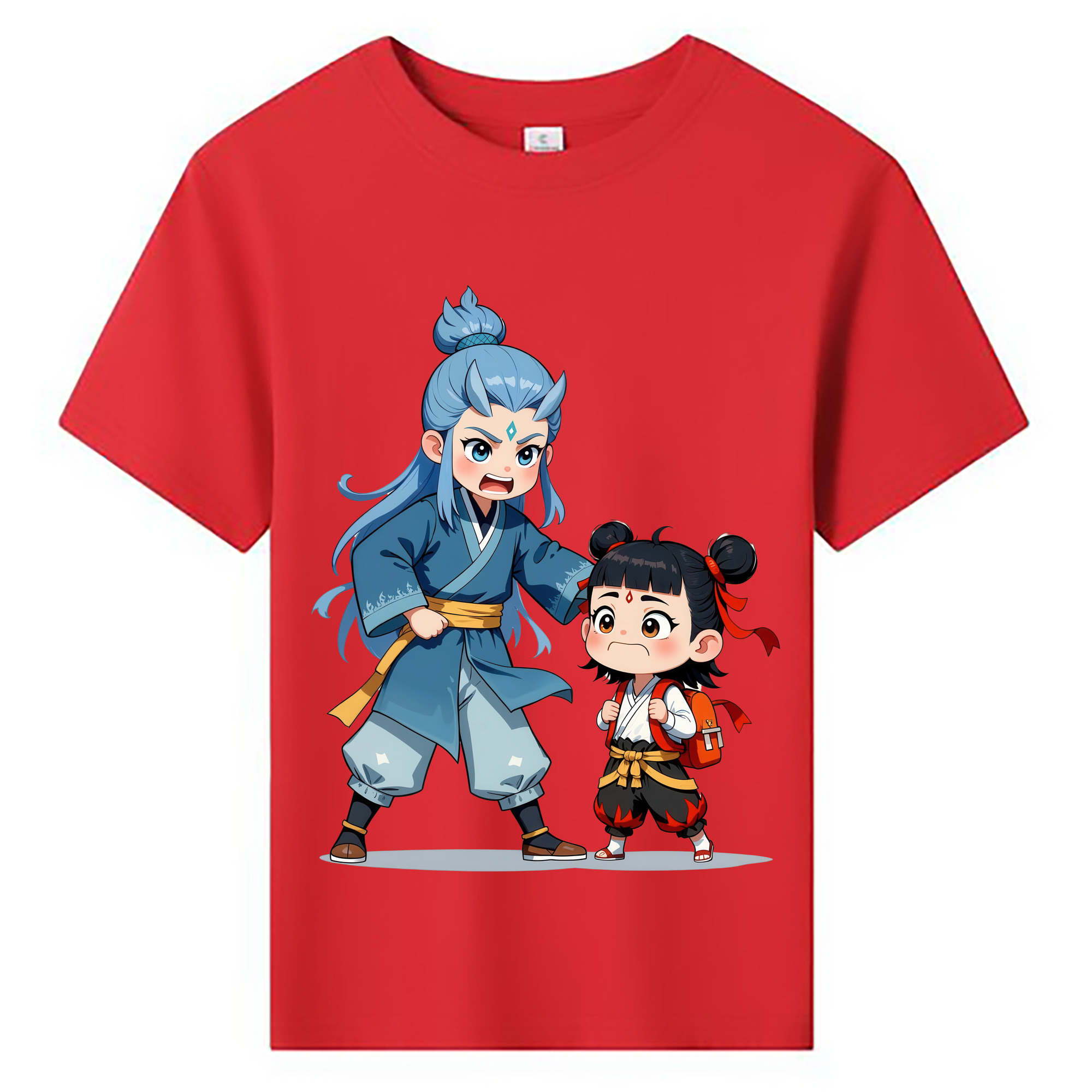 （画像用） Ne Zha 2 ナタ 魔童の大暴れ 綿100％キッズTシャツ（フロントプリント）