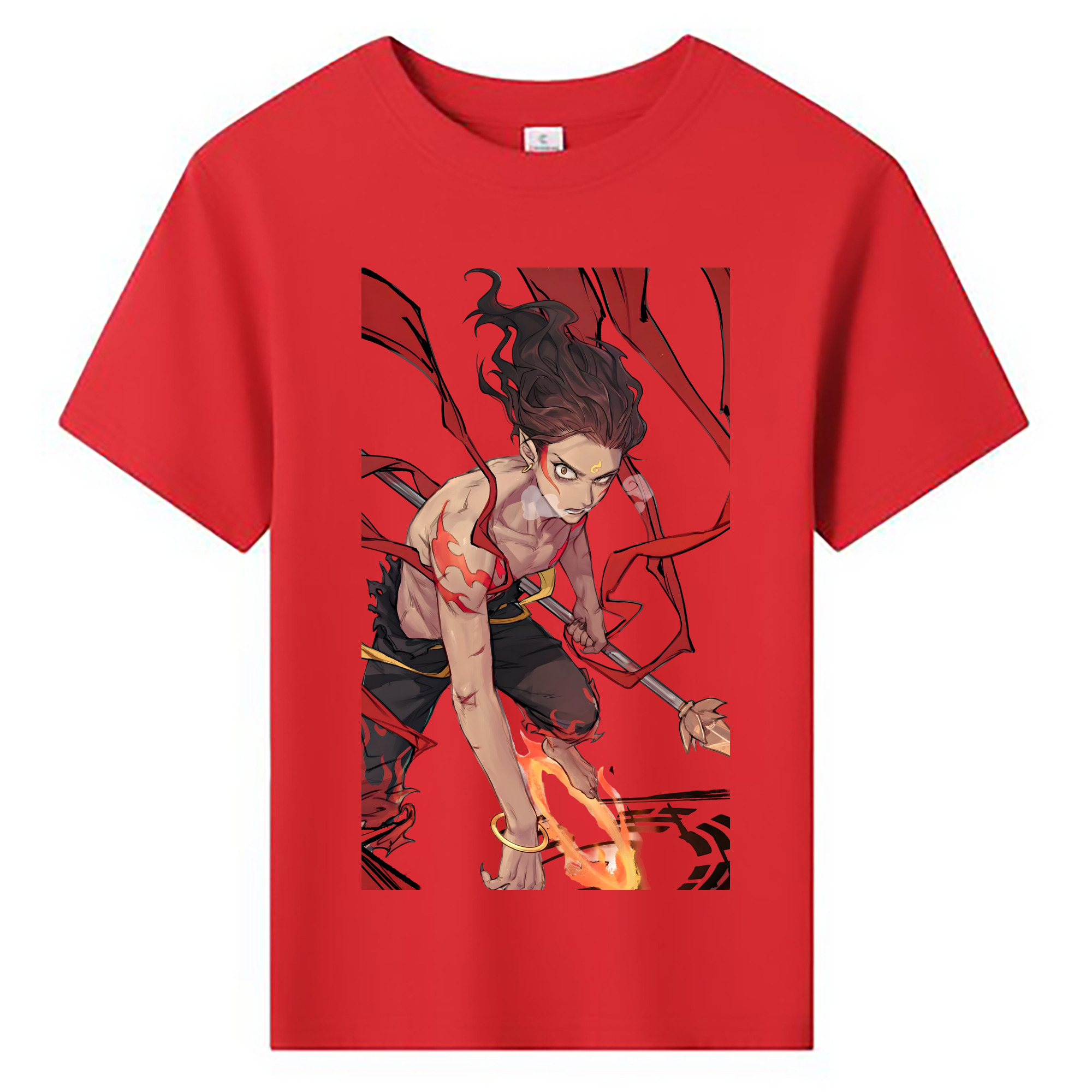 （画像用） Ne Zha 2 ナタ 魔童の大暴れ 綿100％キッズTシャツ（フロントプリント）