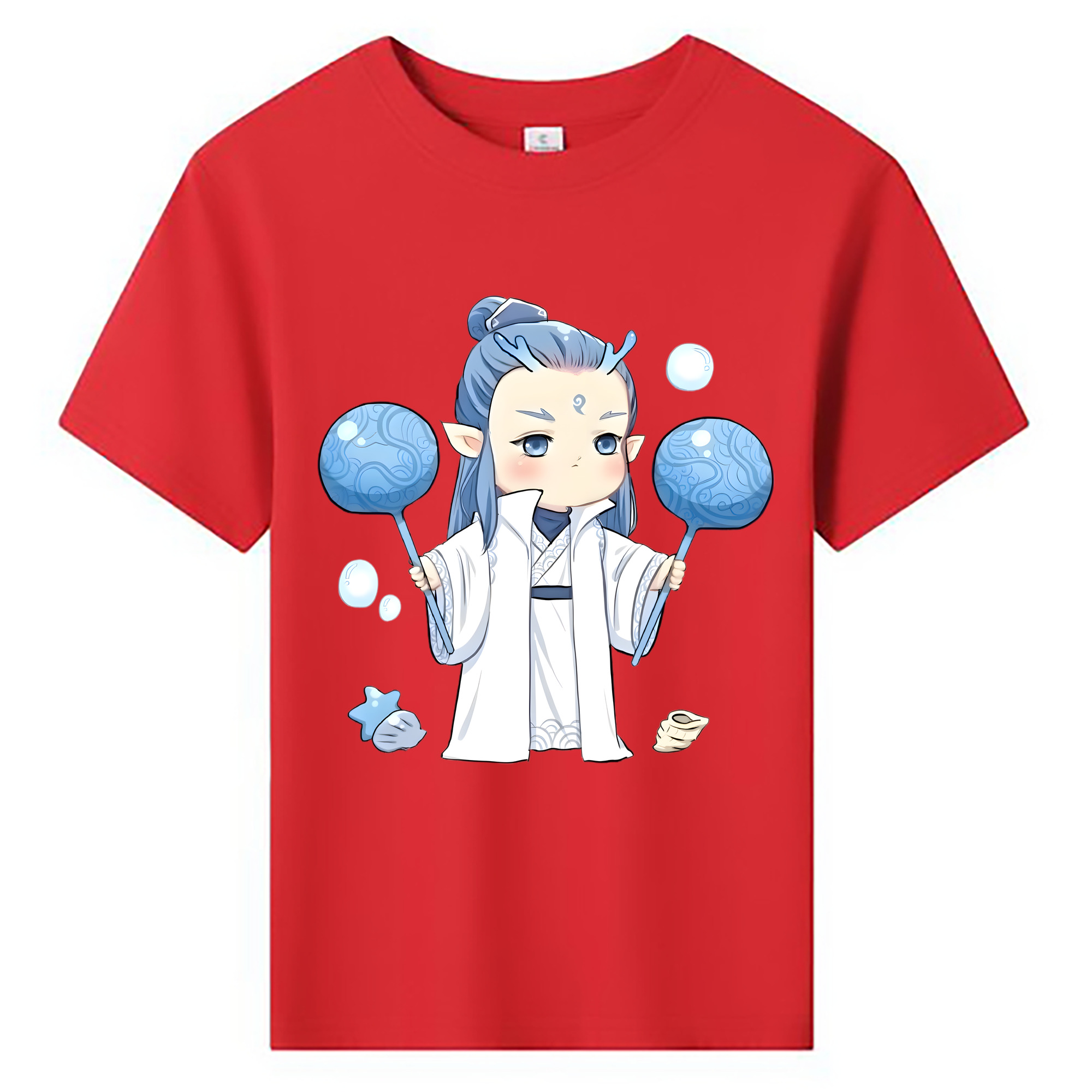 （画像用） Ne Zha 2 ナタ 魔童の大暴れ 綿100％キッズTシャツ（フロントプリント）