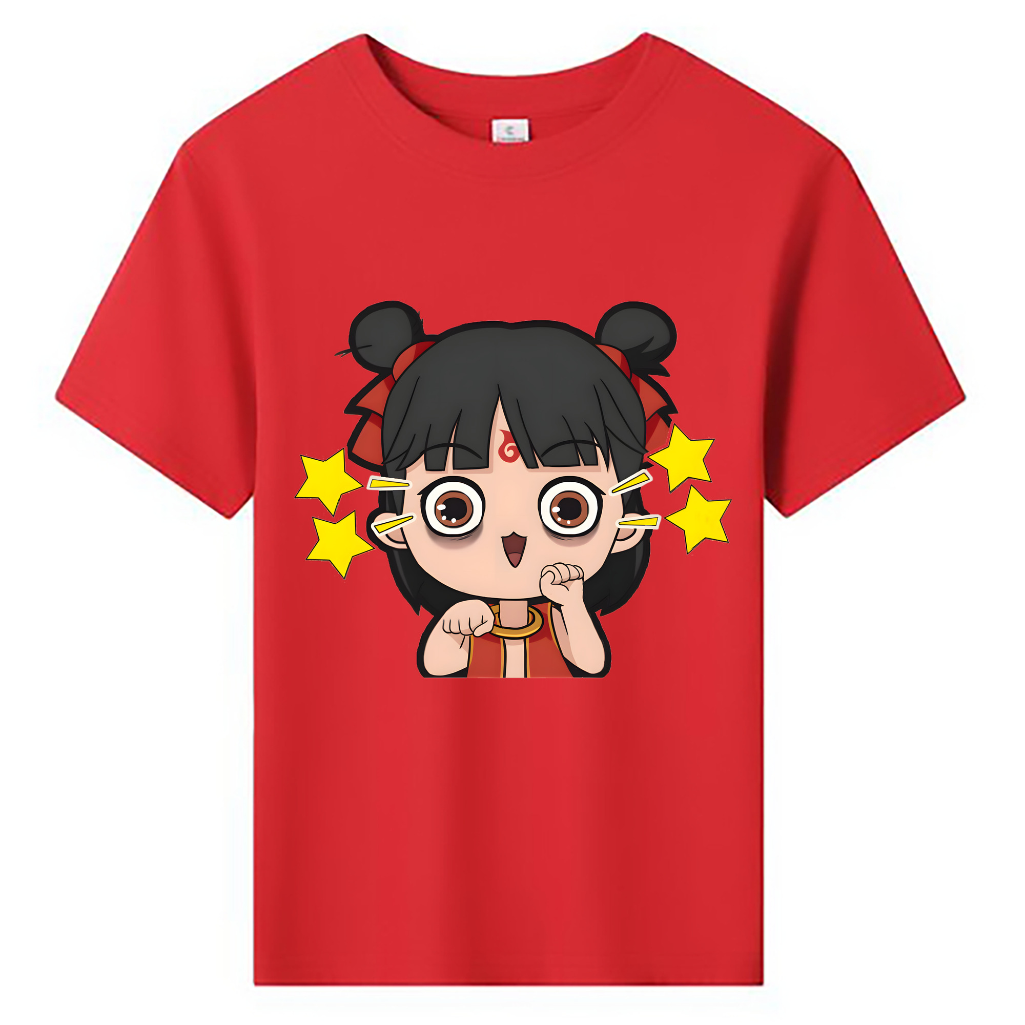 （画像用） Ne Zha 2 ナタ 魔童の大暴れ 綿100％キッズTシャツ（フロントプリント）