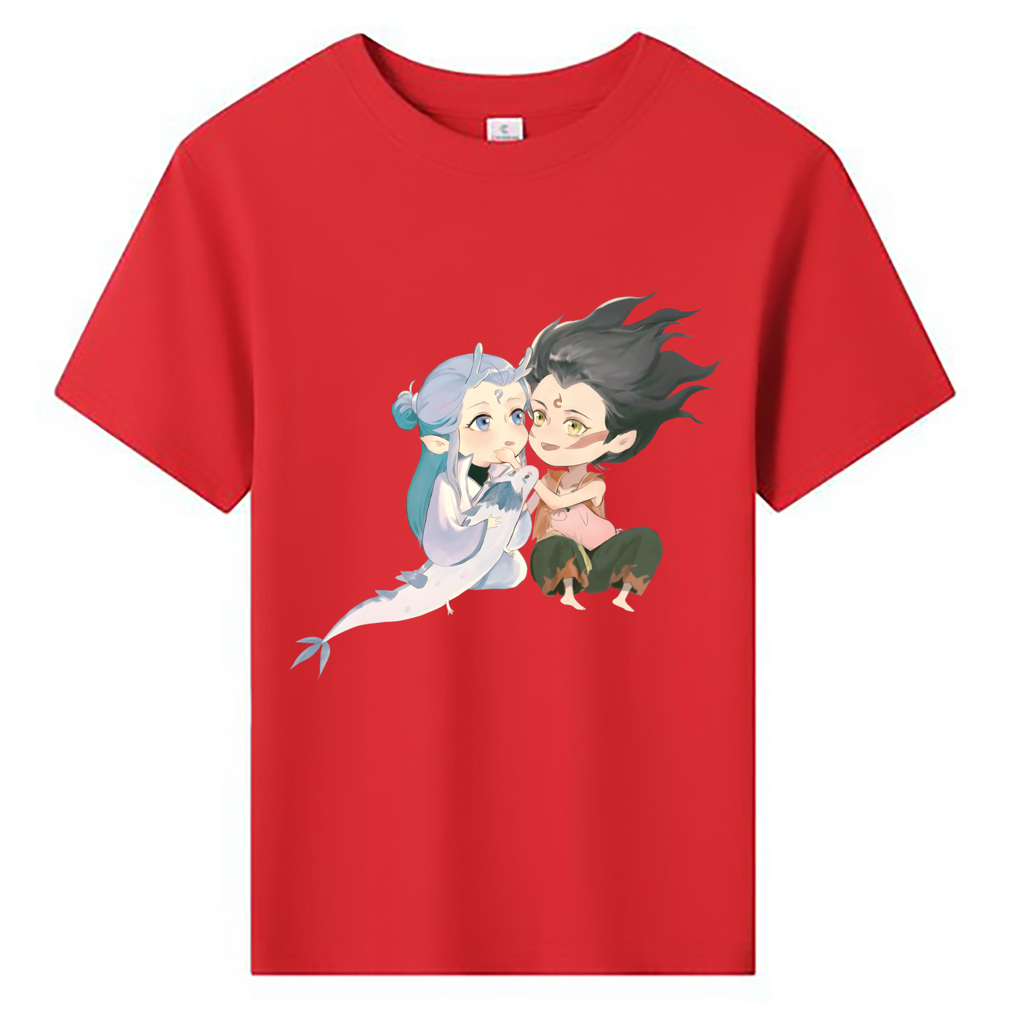（画像用） Ne Zha 2 ナタ 魔童の大暴れ 綿100％キッズTシャツ（フロントプリント）
